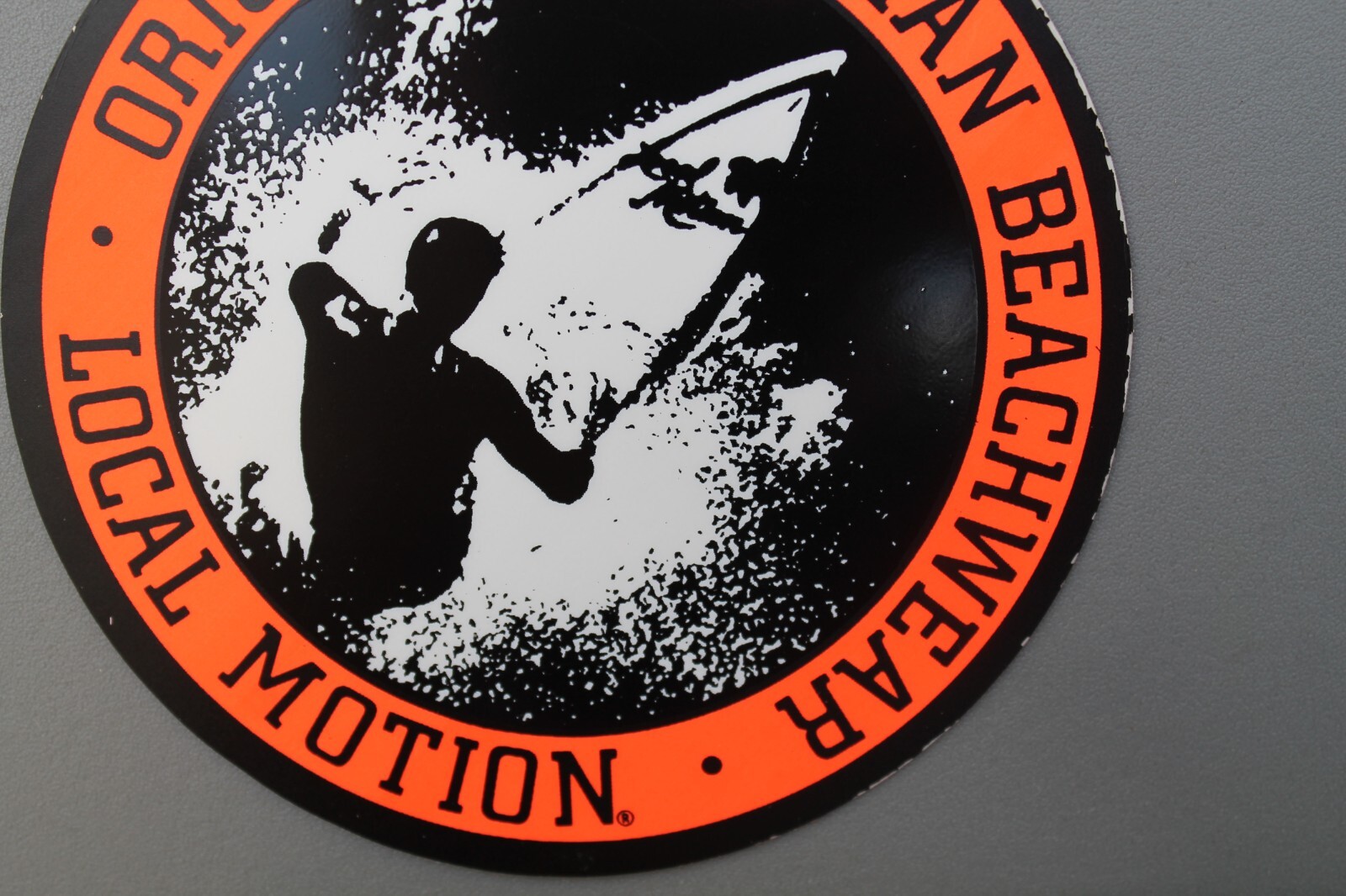 LOCAL MOTION Hawaii Neon Orange Surfboards LM2 OG 80’s Vintage Surfing STICKER