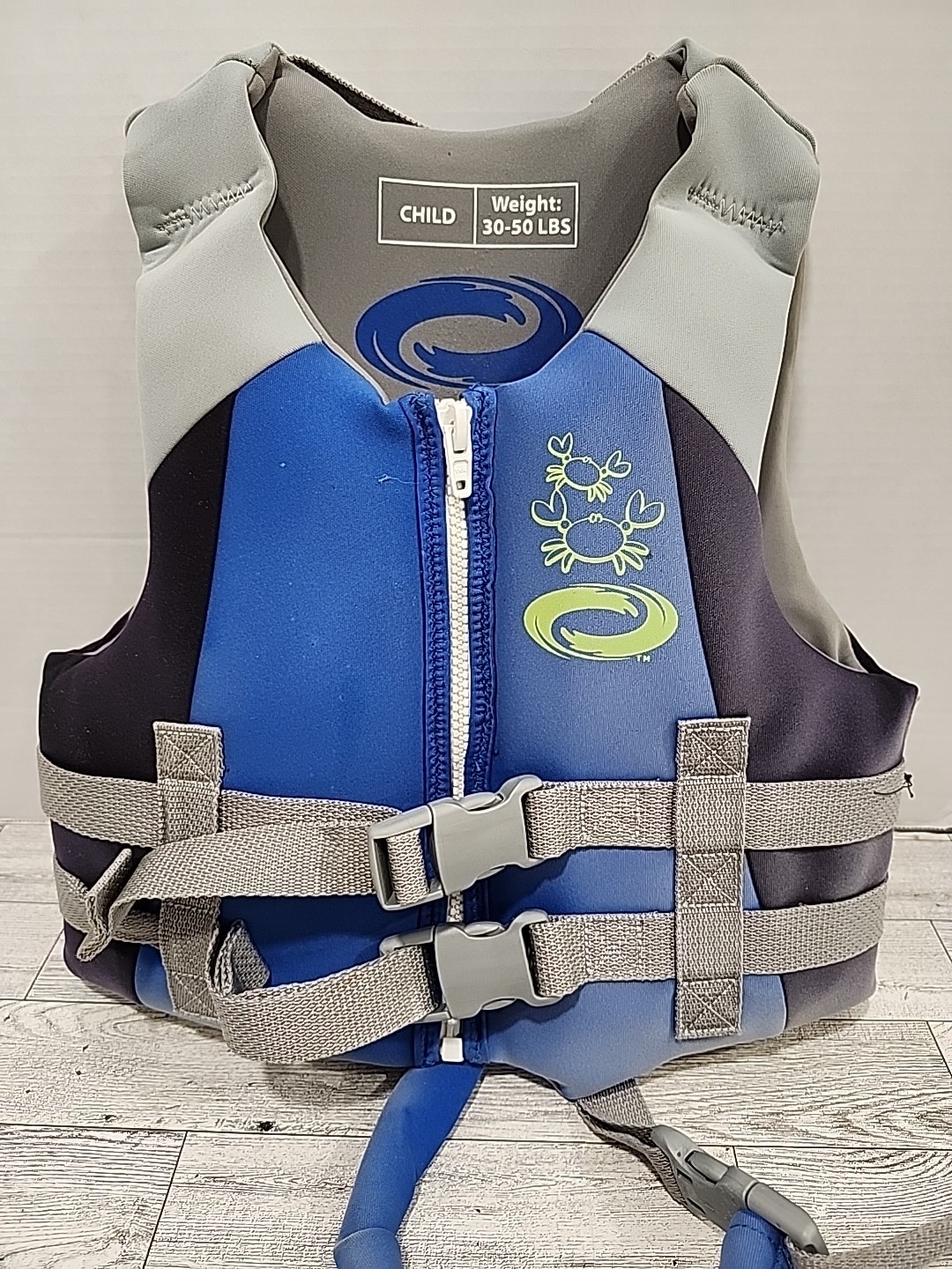 O’rageous Blue Unisex USCG Approved Water Ski Vest Life Jacket 30-50 Pounds Kids