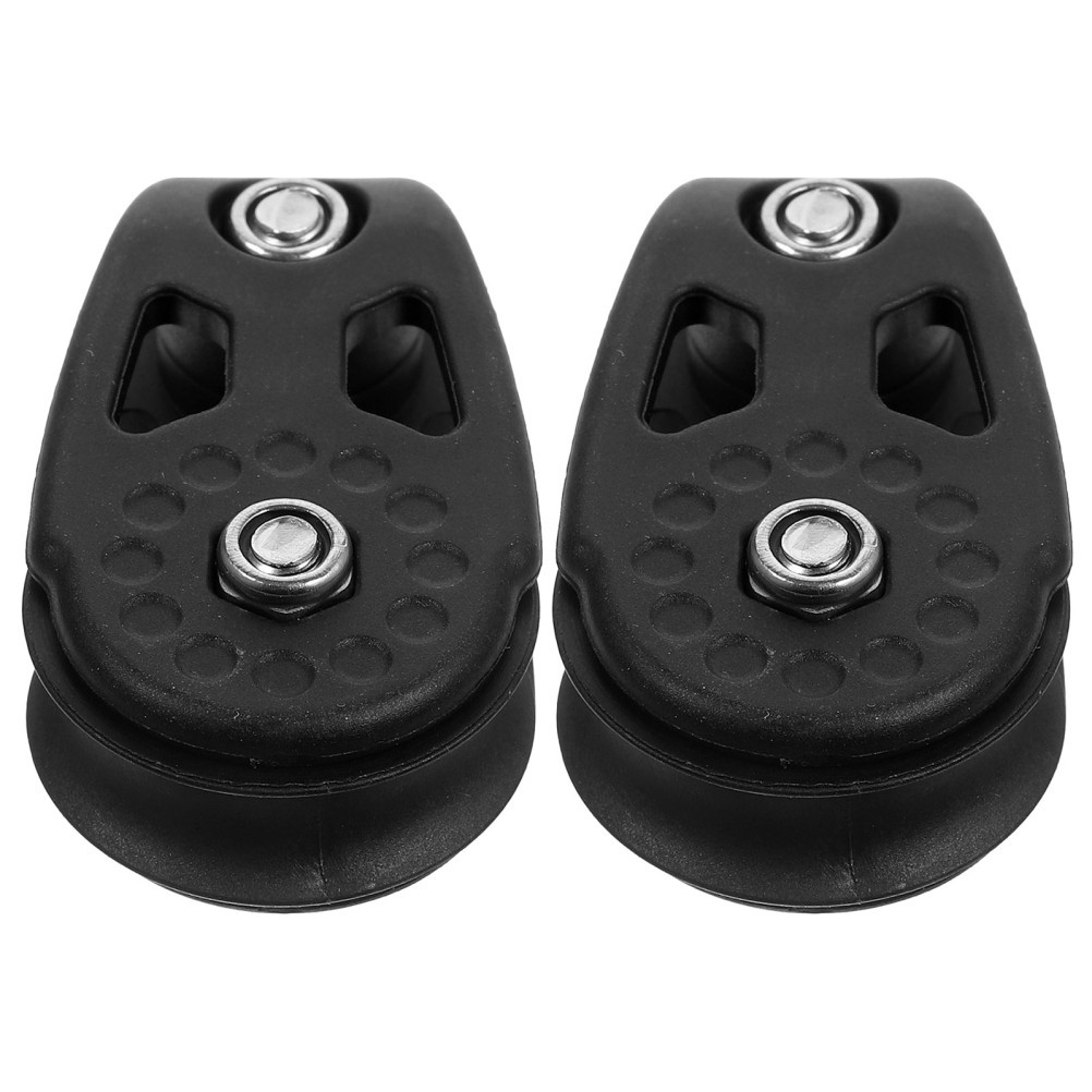 2Pcs Durable Nylon Single Groove Pulley for Kayak Gym Use Black Lightweight