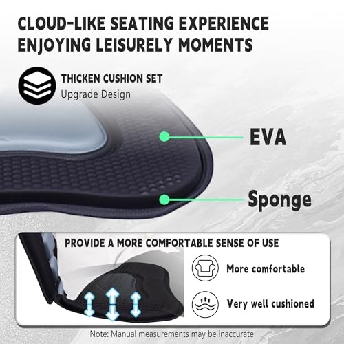 Kayak Seat with Back Support, Paddle Board Seat for 1 Pack-Black/Gray