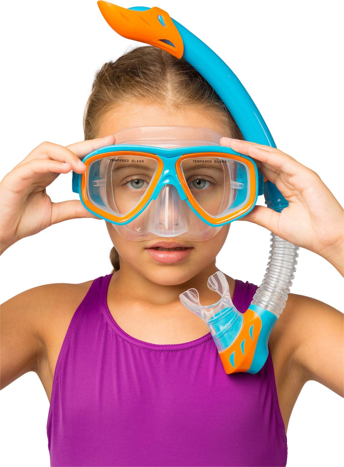 Cressi Rocks Kids Combo, Blue/Orange Age 3 to 8 Years,