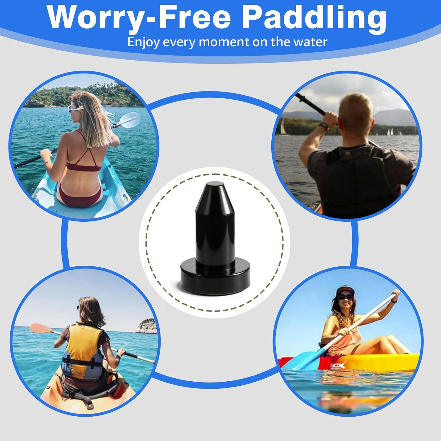4 Pcs 1/2 In Kayak Drain Plug, Push-In Premium Rubber Scupper Plugs OEM# 4985616