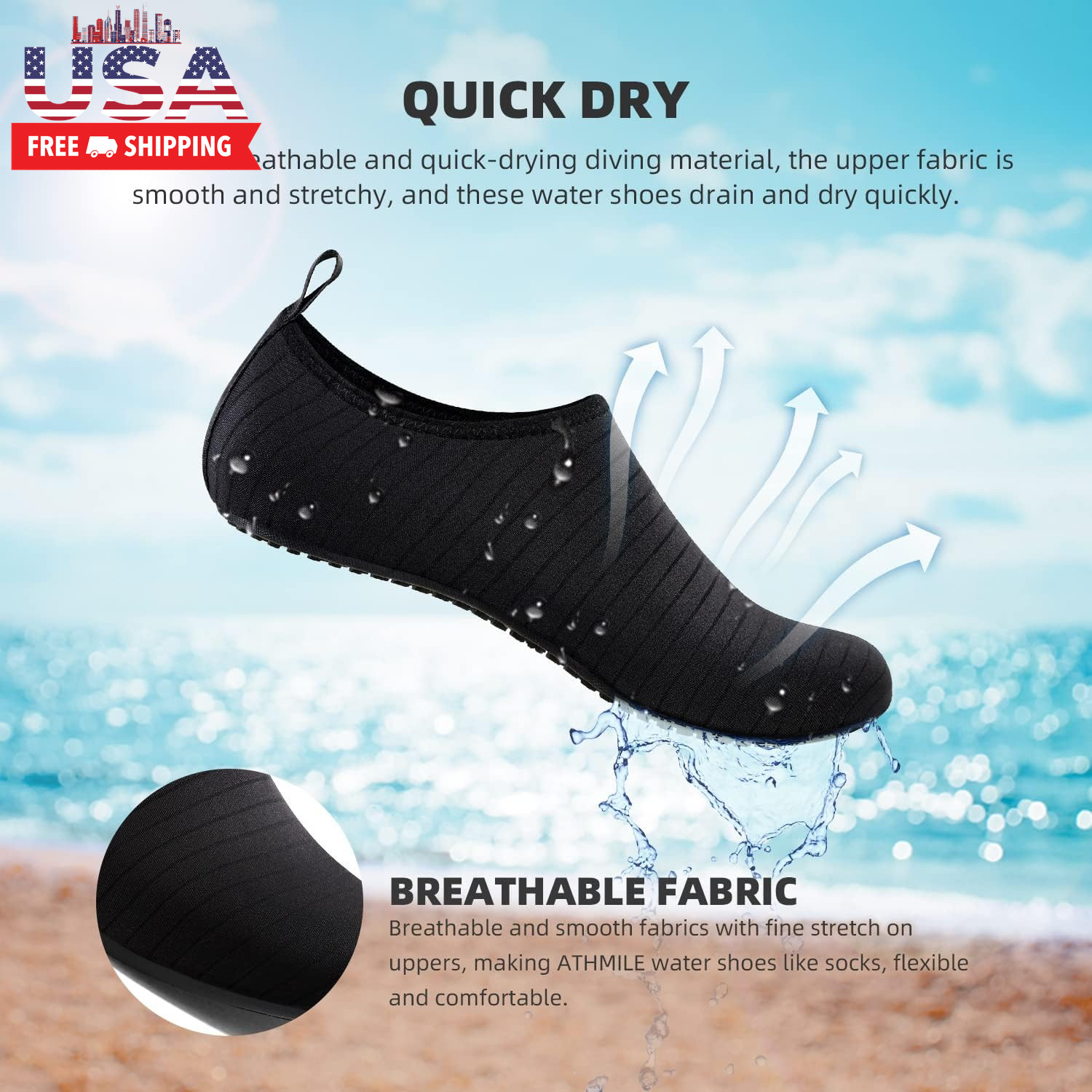 Water Shoes for Women Men Quick-Dry Aqua Socks Swim Beach Outfits Barefoot Yoga