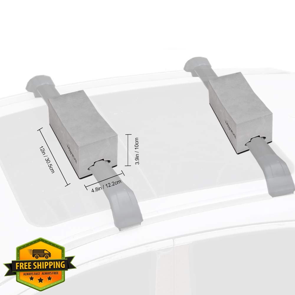 WOOWAVE Kayak Carrier Kit Soft Foam Block Roof Rack Pads Tie-Downs