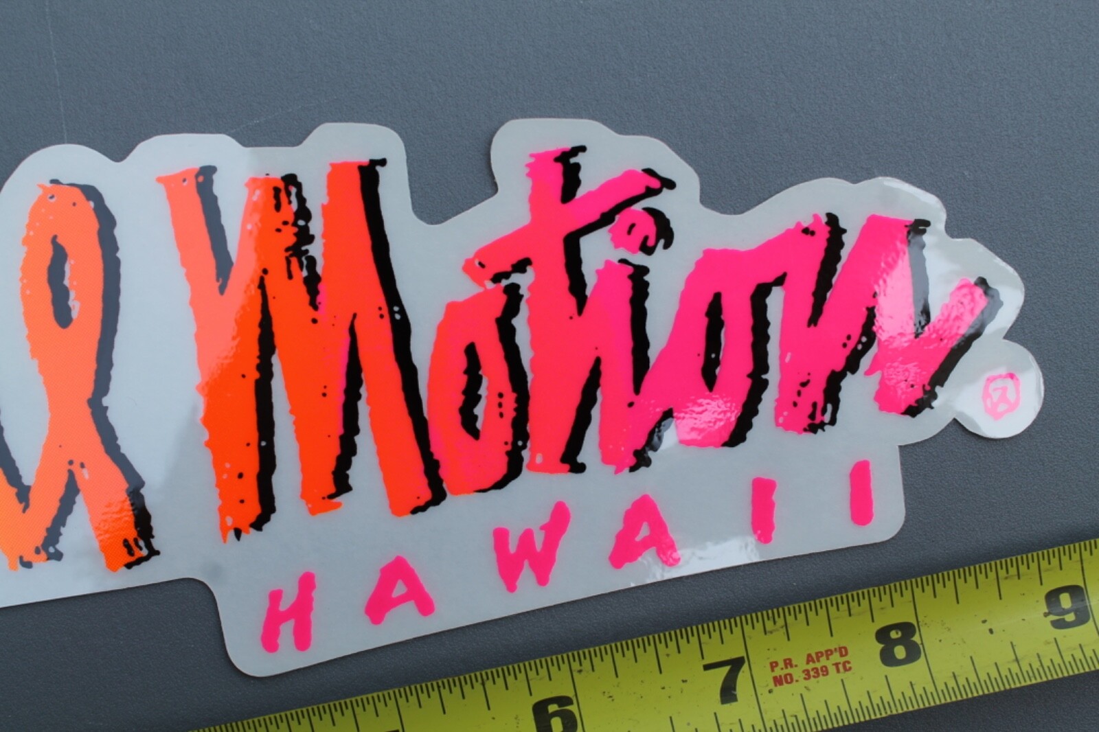 LOCAL MOTION Hawaii Clear Neon Orange Pink Fade 80’s Vintage Surfing STICKER