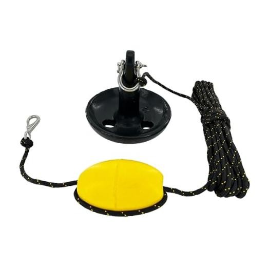 XIALUO Marine Mushroom Anchor Kit 12 lb Black PE Coated Kayak Anchor