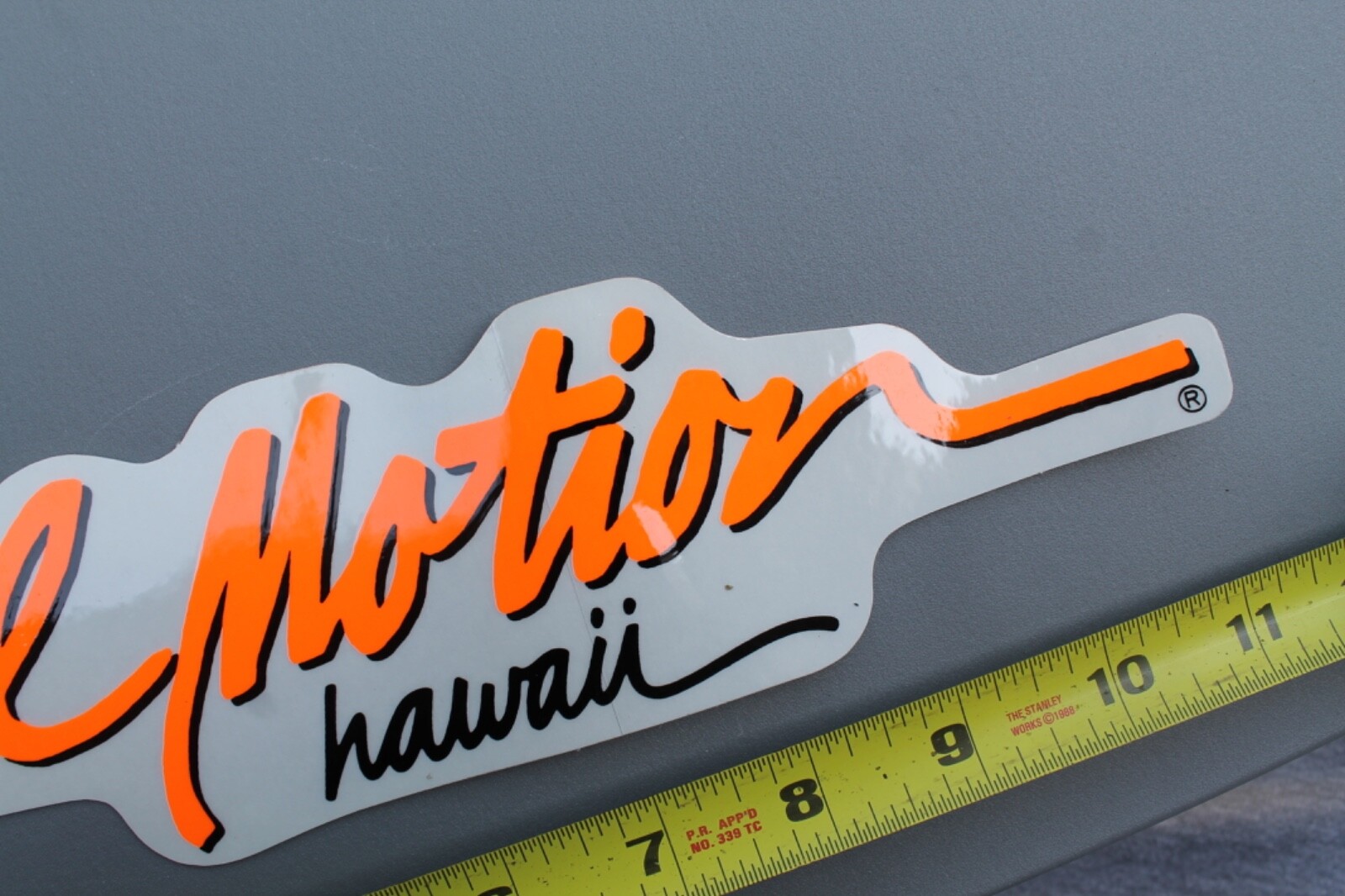 LOCAL MOTION Hawaii Surfboard Clear Neon Orange 80’s LM1 Vintage Surfing STICKER