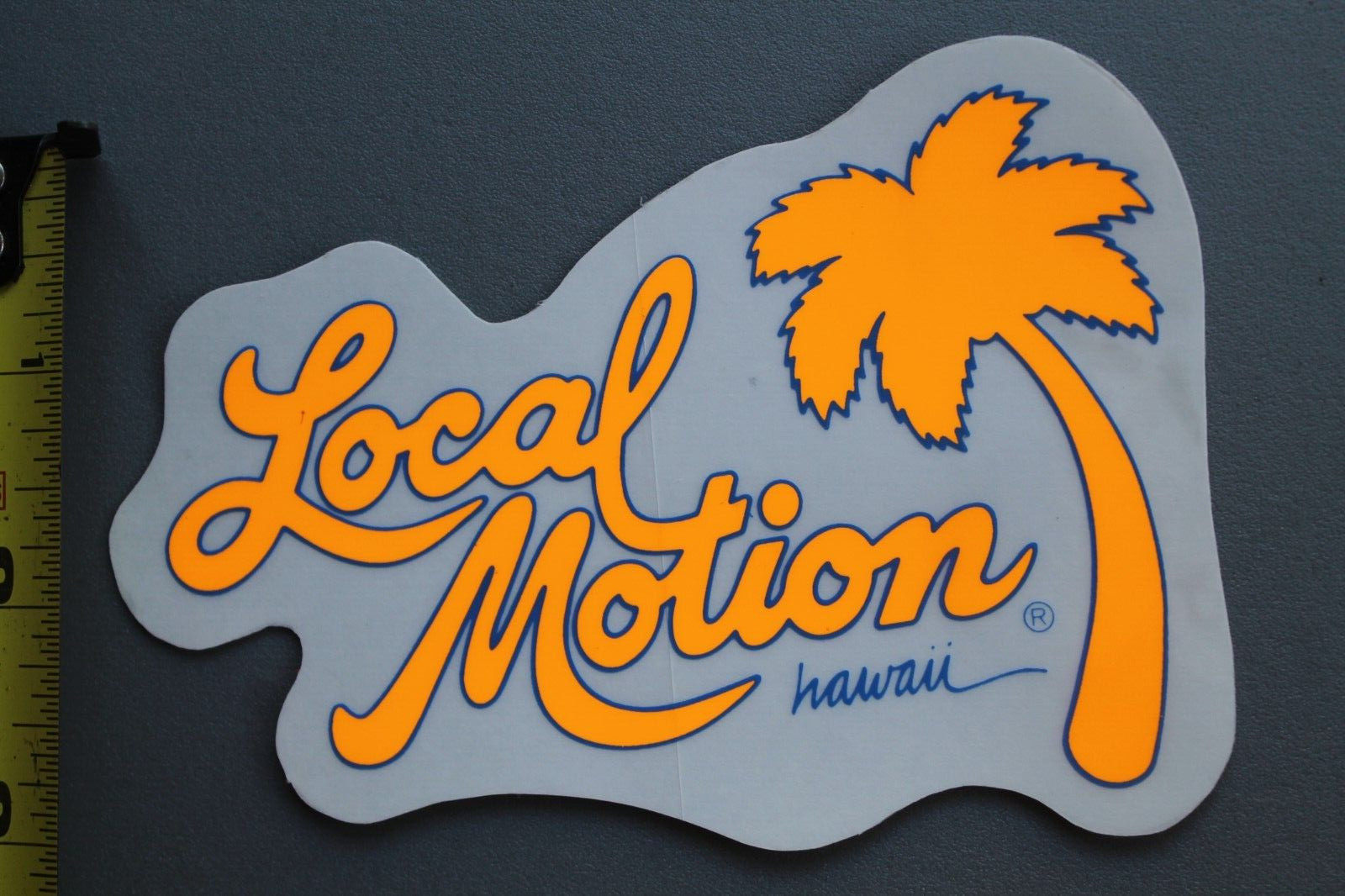 LOCAL MOTION Hawaii Surfboard Clear Neon Orange LM3 80’s Vintage Surfing STICKER