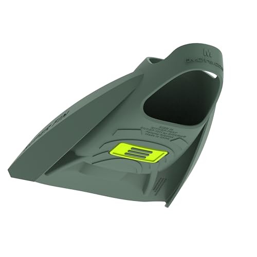 Unisex-Adult Swim Training Fins X-Small DMC Super Soft Olive/Hyper Yellow