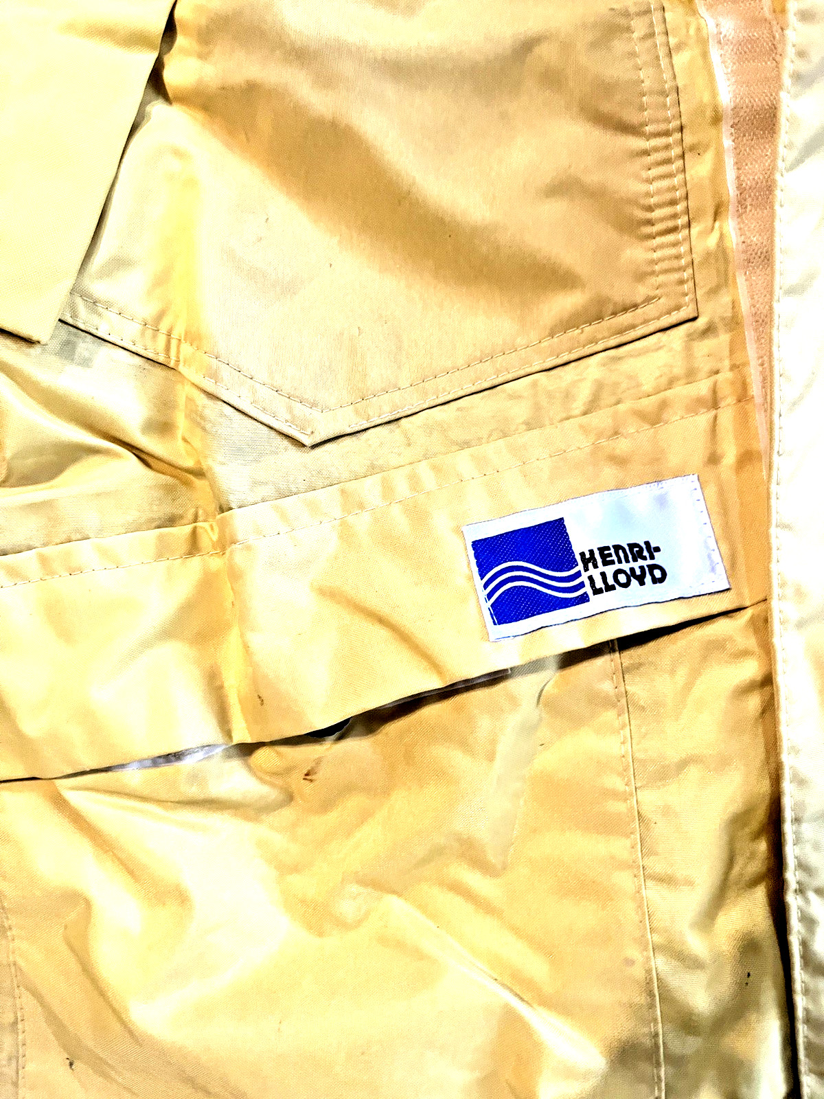 Vintage Henri Lloyd Sailing Jacket Heavy Duty Foul Weather Gear Yellow Size S