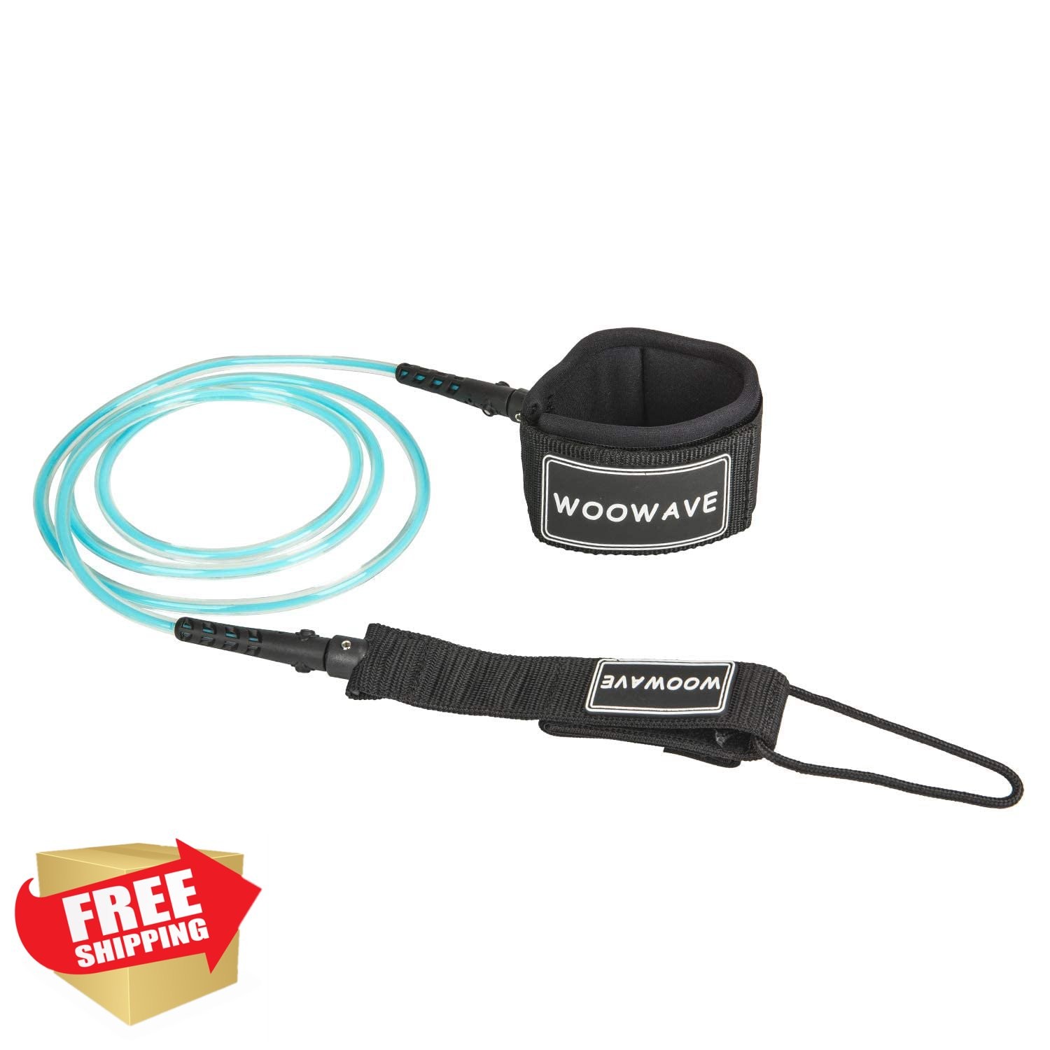 WOOWAVE Surfboard Leash 6ft Clear Light Blue