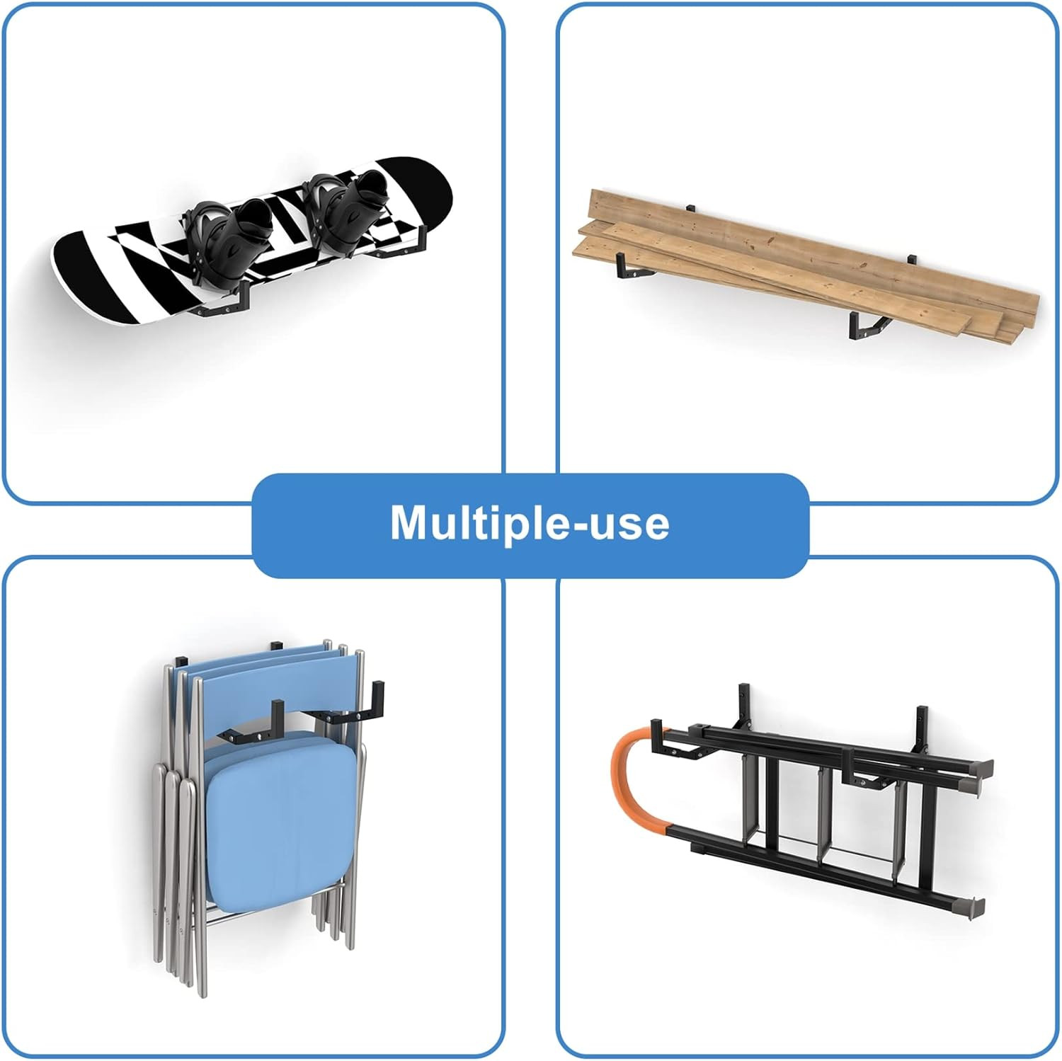 Wall Mount Kayak Hangers Kayak Storage Rack for Kayak,Surfboard,Skiis, Snowboard