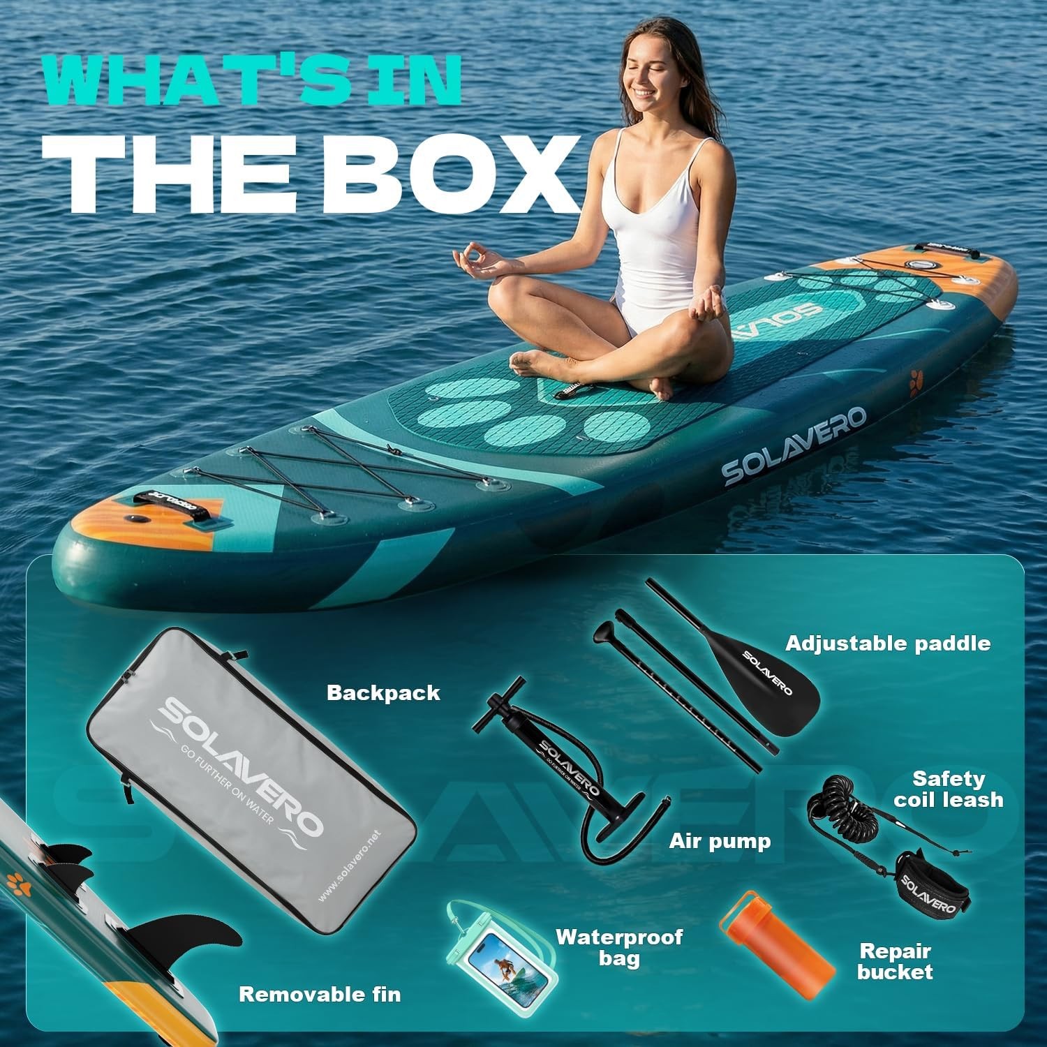 Inflatable Paddle Stand Up Board Accessories,11’6″x35″ Wide Stable SUP Board