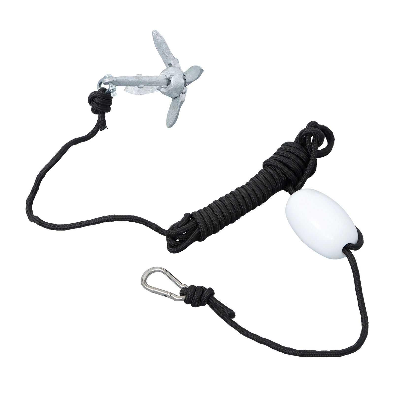 New Folding Grapnel Anchor Kit For Kayaks Canoes Paddle Board Silver Steel 1.5lb