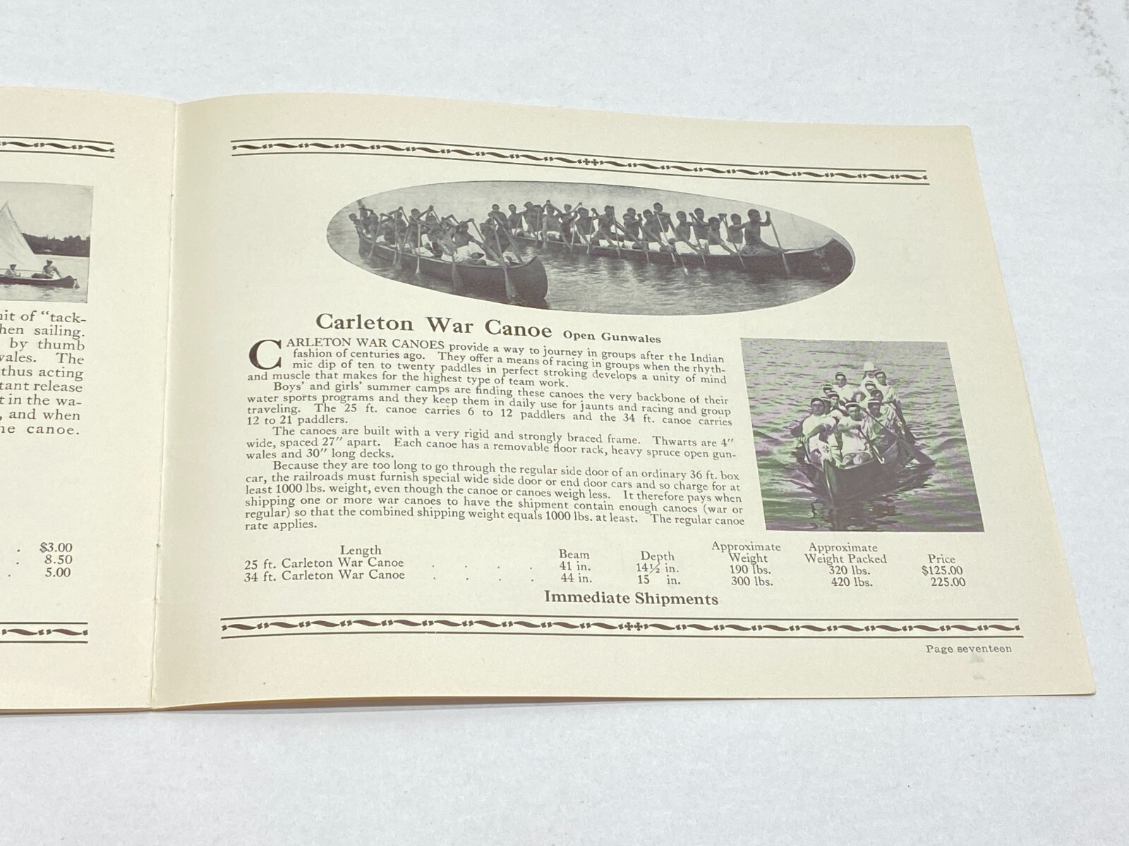 1932 Carleton Canoe Catalog / Booklet w Graphic Cover Old Town MAINE ME Paddles