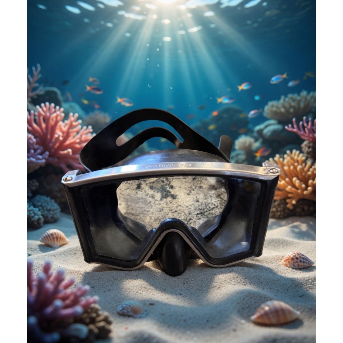 Kinugawa Vintage Scuba Diving Mask Stainless Steel Frame Black Rubber Japan