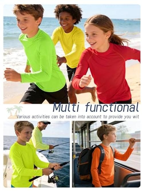 Boys’ Rash Guard Youth 10-12 Years Red, Orange, Yellow, Neon Yellow, Neon Green