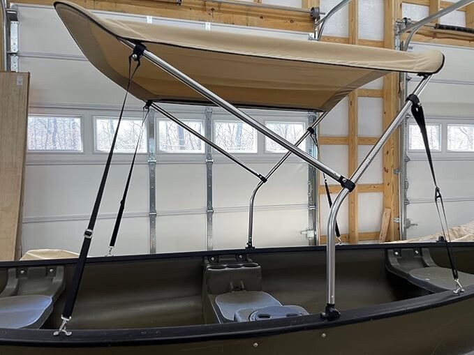 CRO 3’x5’ Kayak/Canoe Sun Shade Canopy Bimini Conestoga Wagon w/ Side Curtains