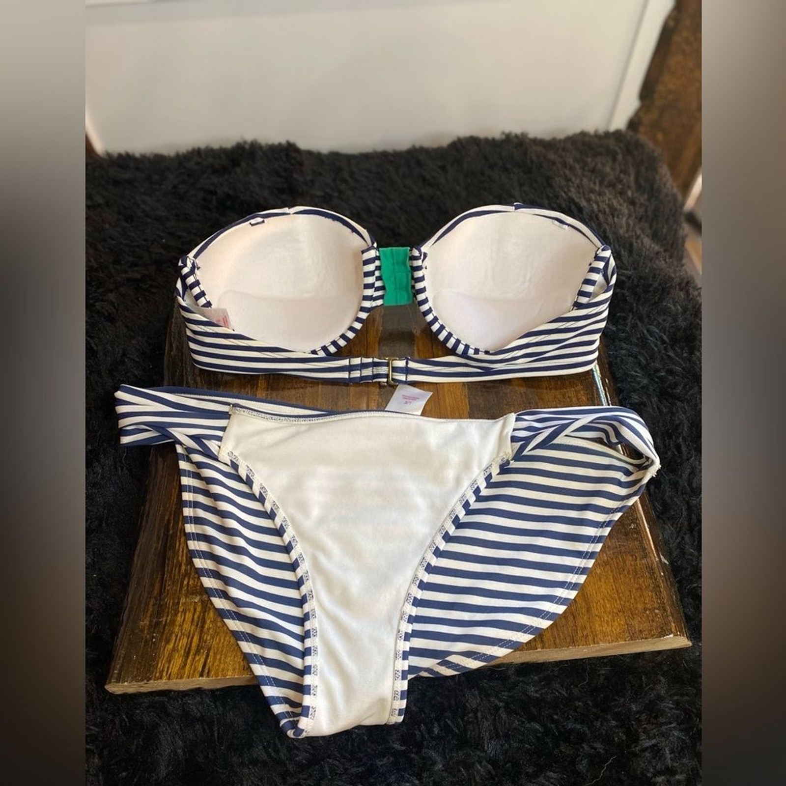 Xhilaration Bikini – Blue & White Nautical Stripes | 2-Piece Set, Gently Used