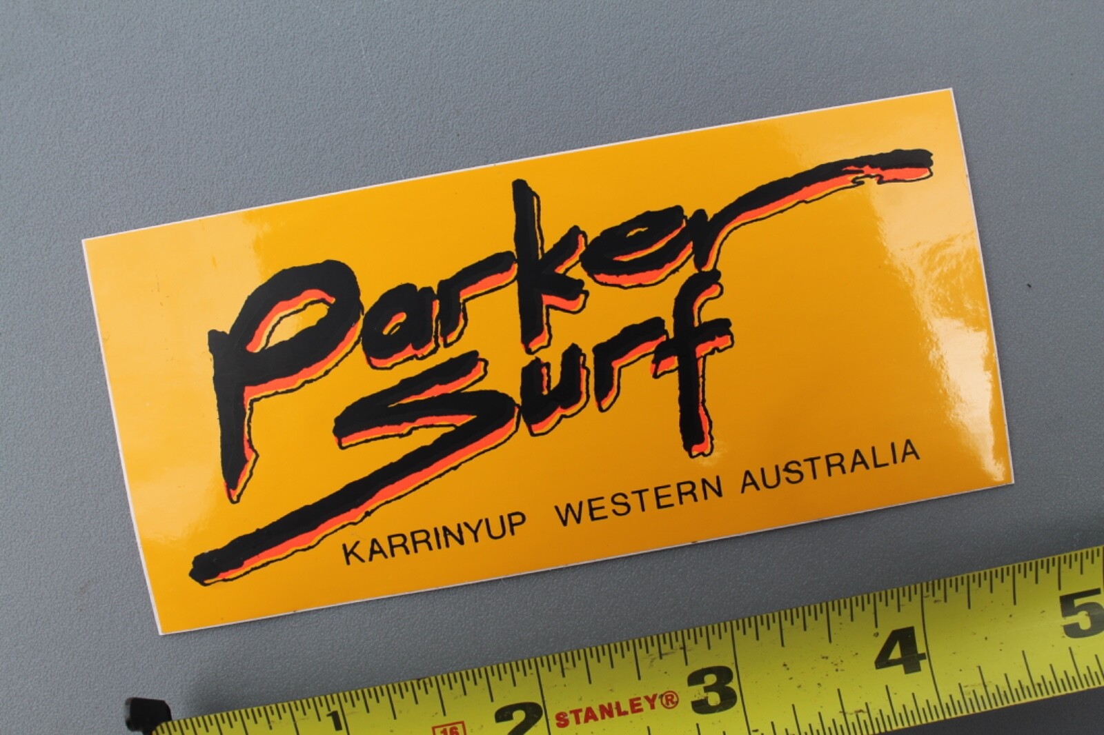 Parker Surf Surfboards Neon Orange Australia 80’s V61B Vintage Surfing STICKER