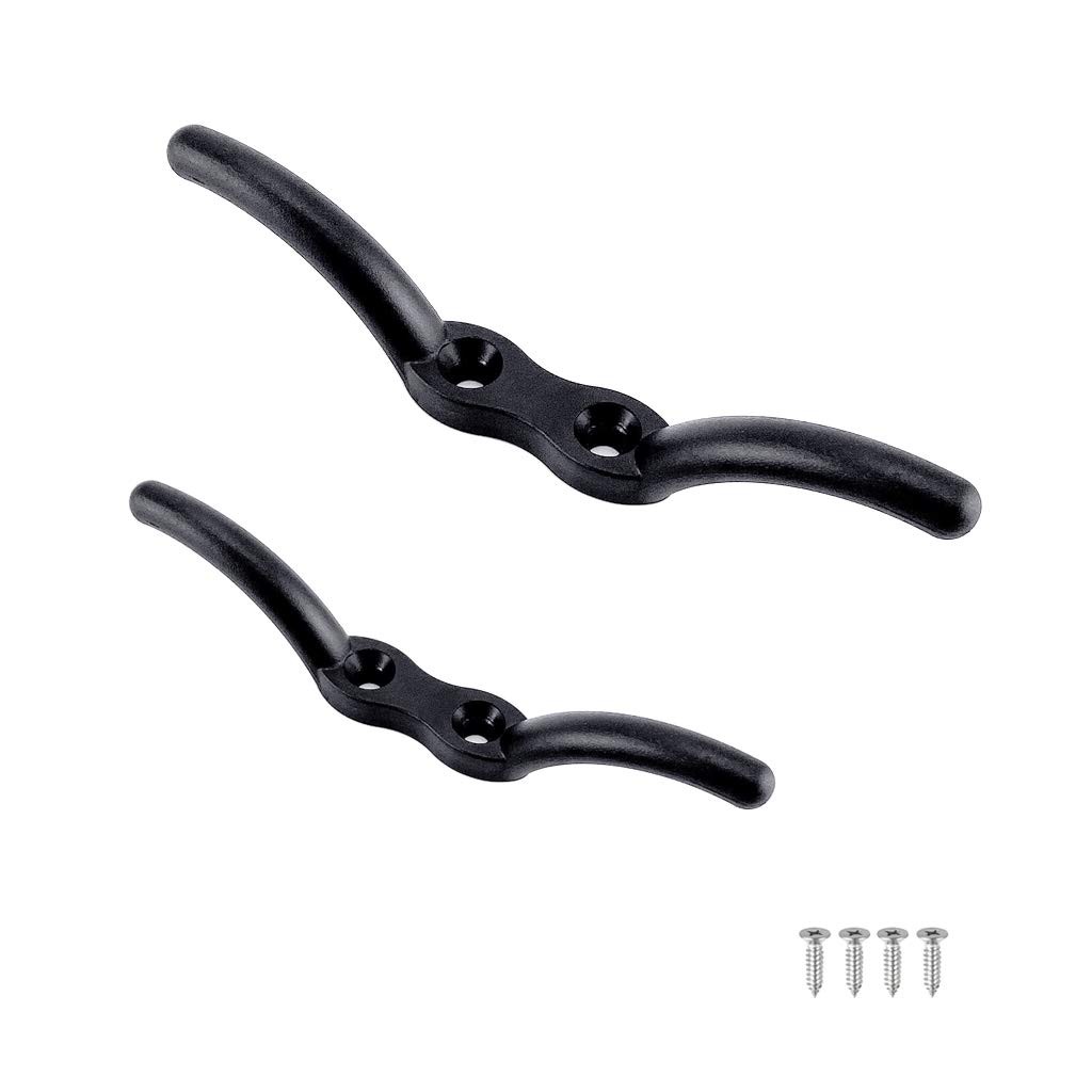 2 Pcs 6″ Nylon Black Rope Cleat