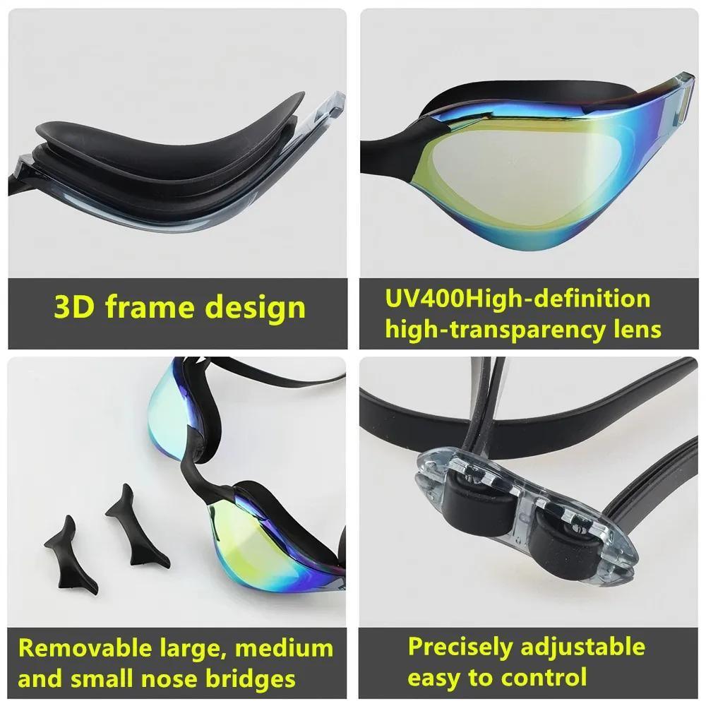 Professional Racing Swimming Goggles Anti Fog UV400 Waterproof Competition Train