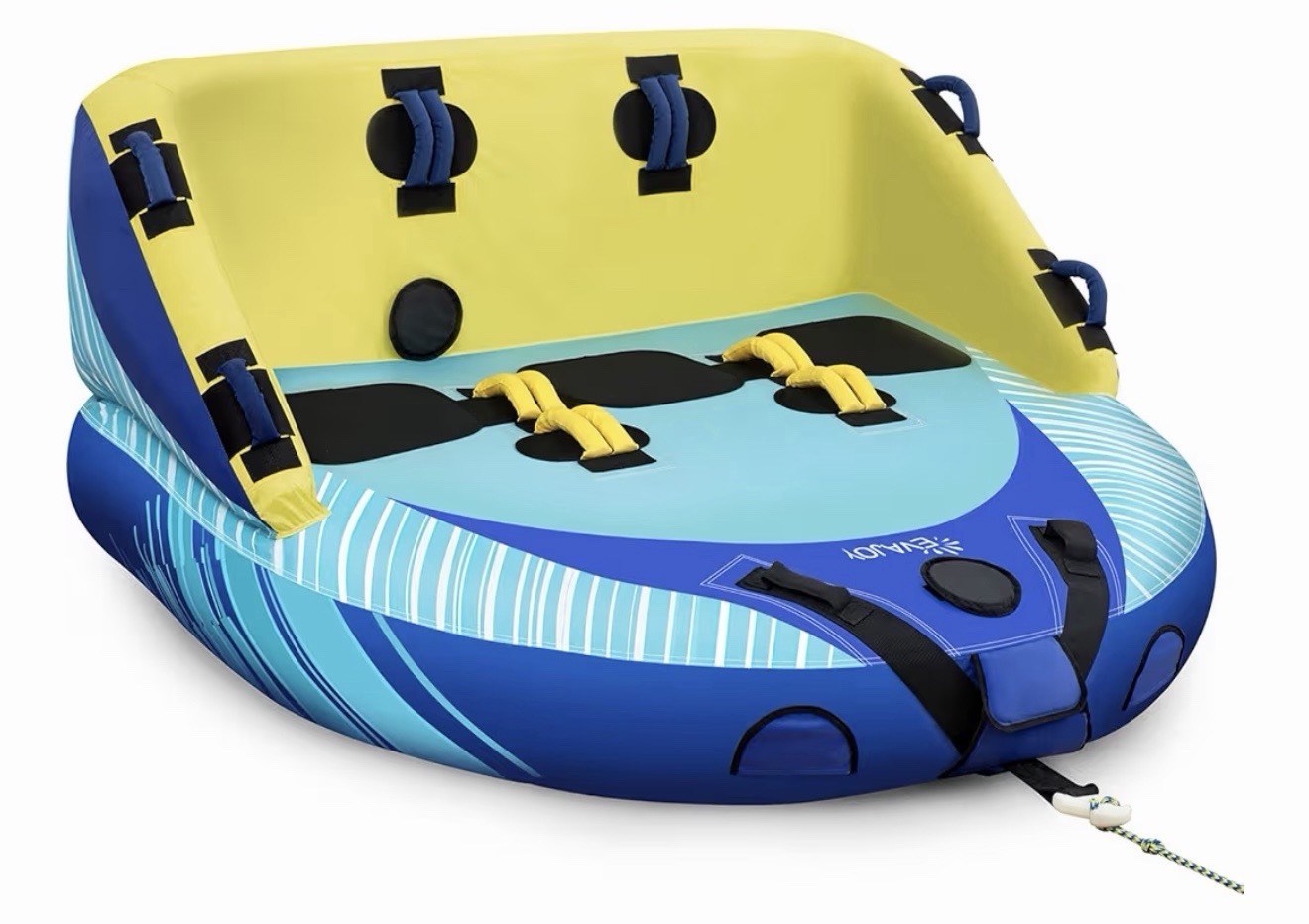 EVAJOY 3-Person Towable Inflatable Boat Tube Water Sports Boating