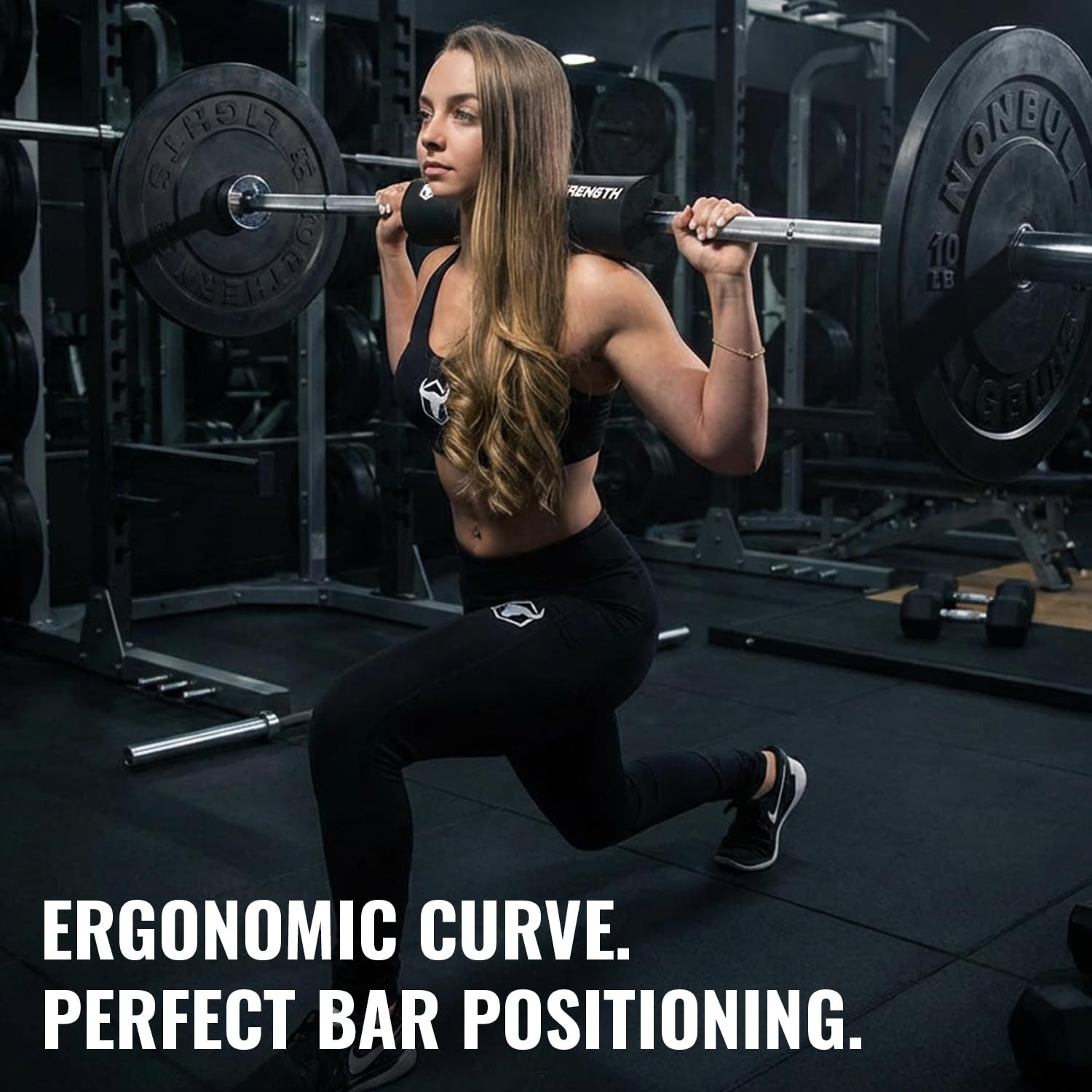 Advanced Squat Pad – Barbell for Squats, Lunges & Hip Thrusts – Black
