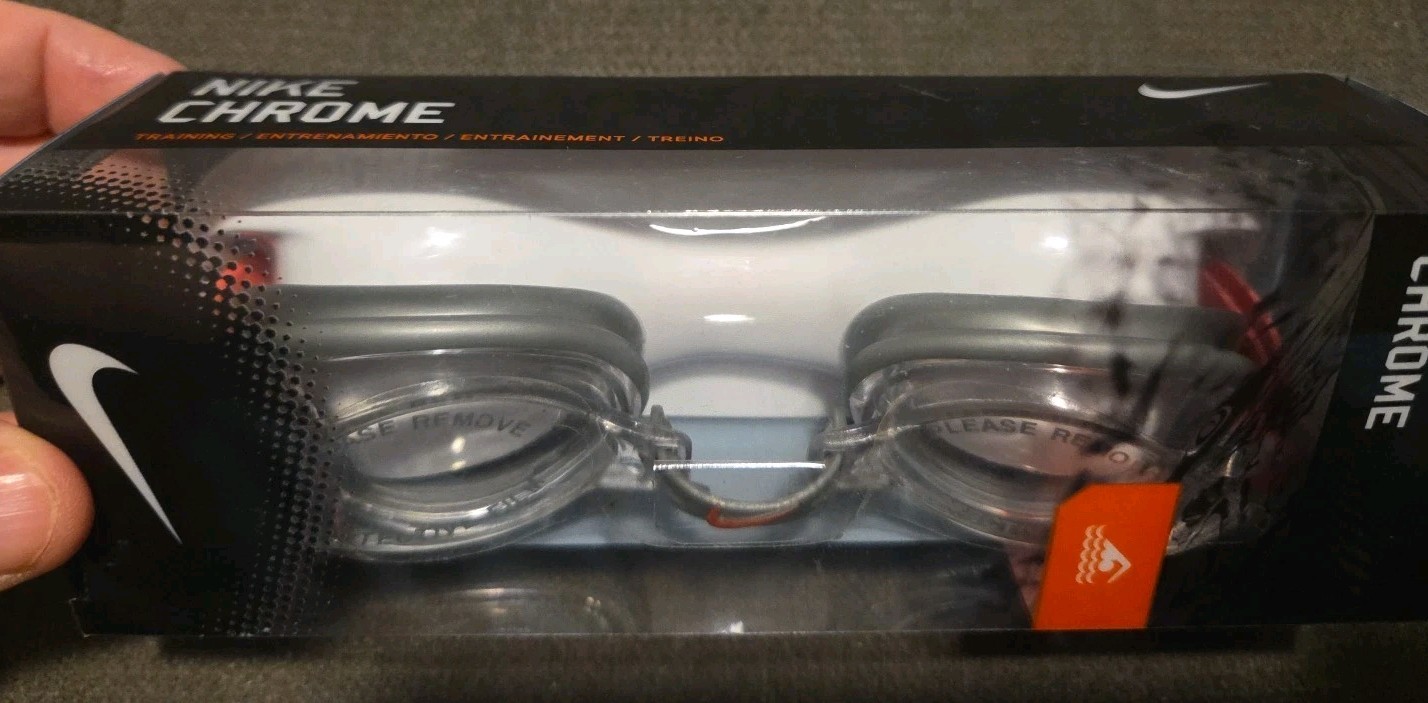Nike Chrome Training Goggles Adult Size New Adjustable Soft Flexible Anti Fog