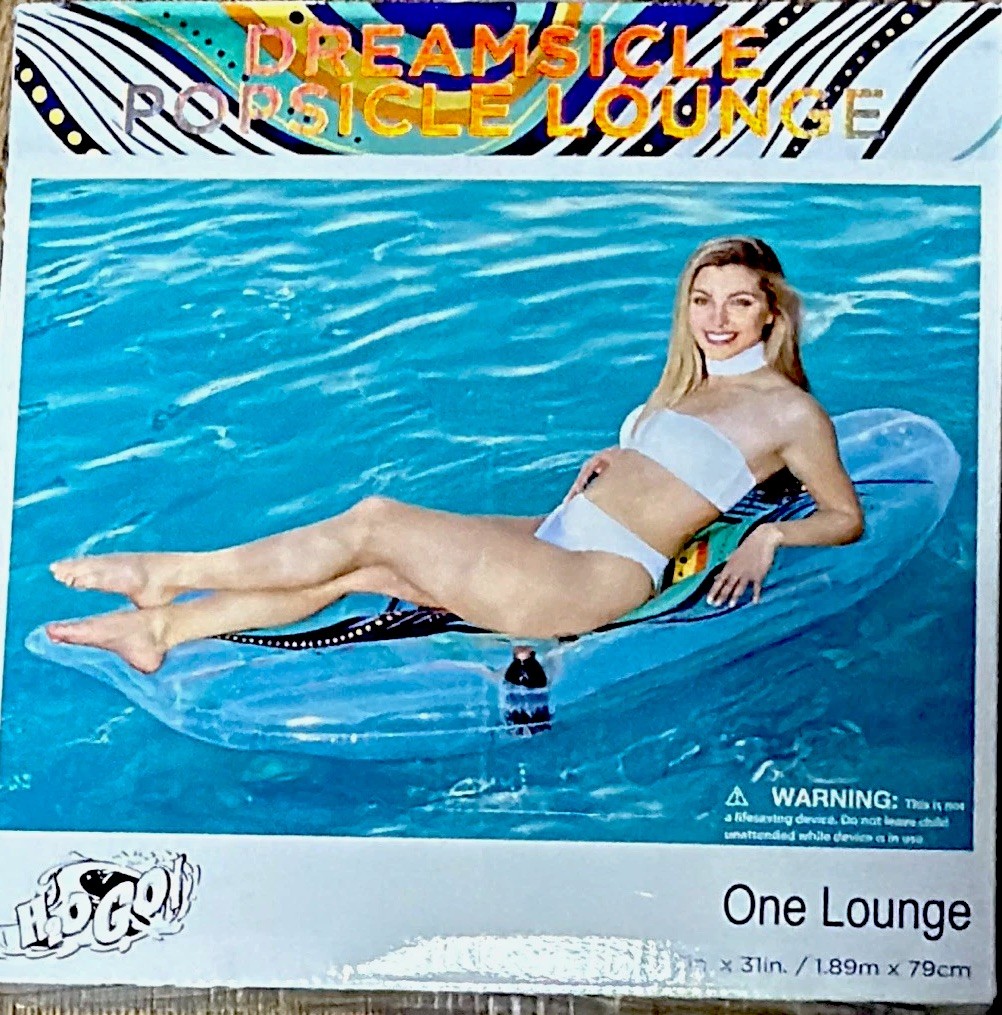 H2OGO! Dreamsicle Popsicle Lounge Inflatable Pool Float Lounger/Peacock Feather