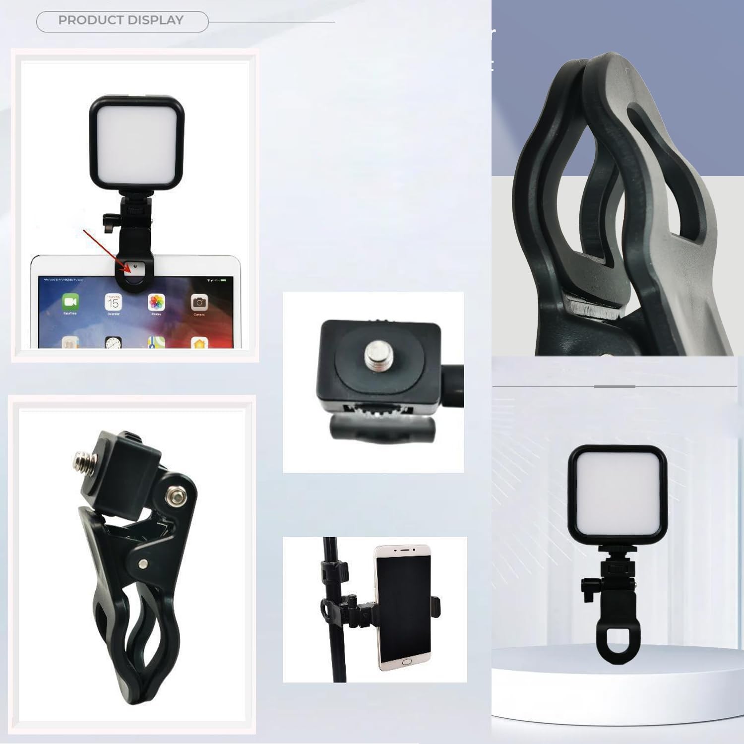 ThtRht 2 Pack Monitor Camera Mount Clamp Clip Screen LCD Display Black, white