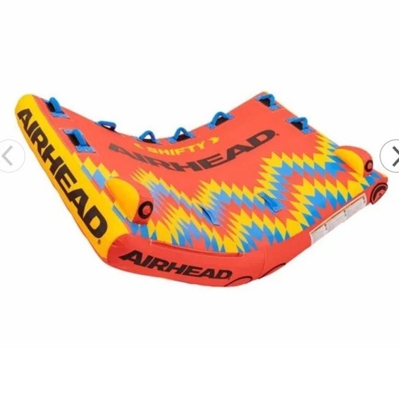 AIRHEAD SHIFTY 2 Person Inflatable Towable Tube for Water Sports Lake Boat Fun