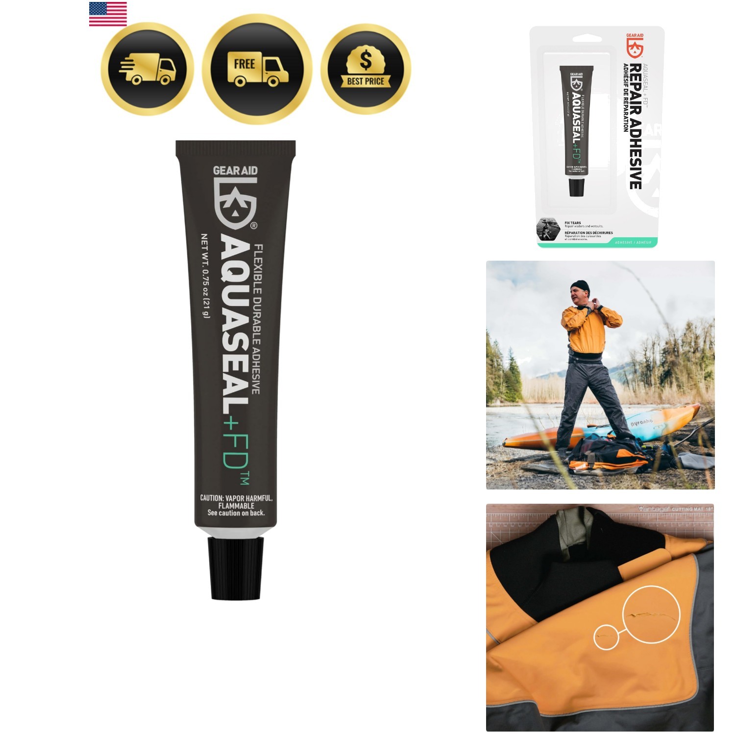Aquaseal FD Flexible Durable Repair Adhesive for Fixing Tears and Holes in Wa…