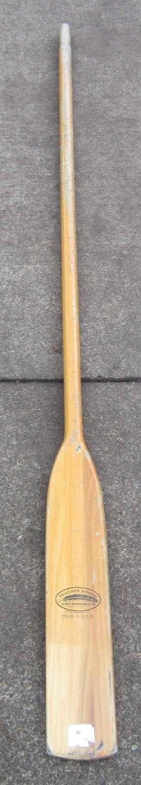 Vintage Caviness FEATHER BRAND 83″ Wooden BOAT OAR Paddle