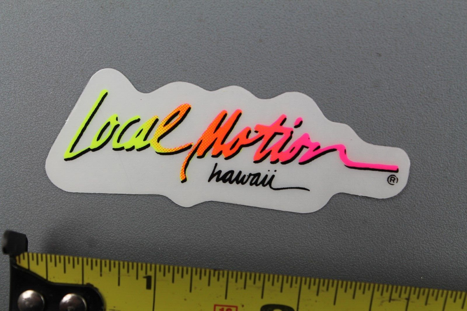Local Motion Hawaii Surf Neon Pink Orange Yellow 80s LM2 Vintage Surfing STICKER