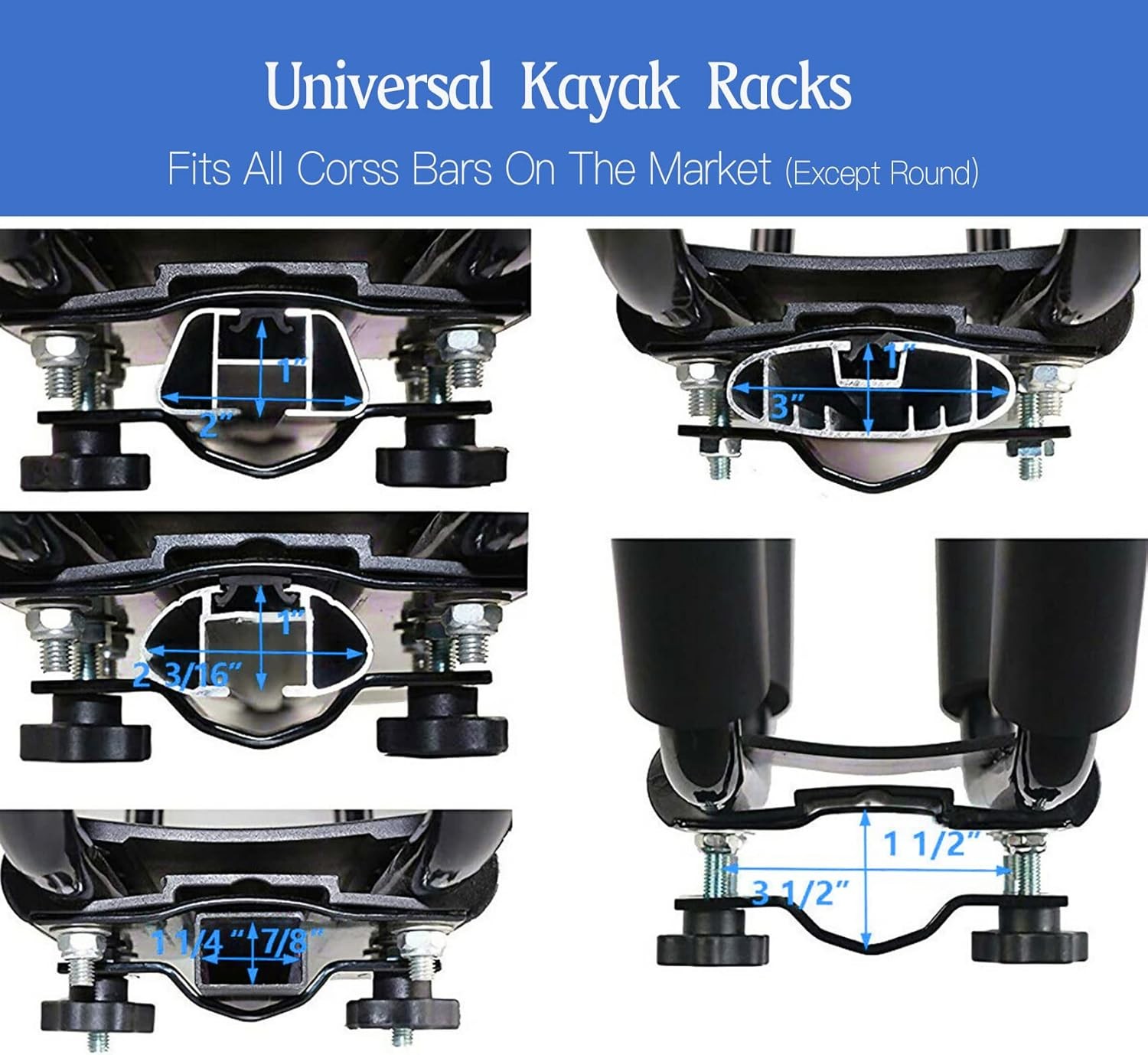 2 Pairs Kayak Roof Racks Universal Crossbar Mount Load 150lbs Car