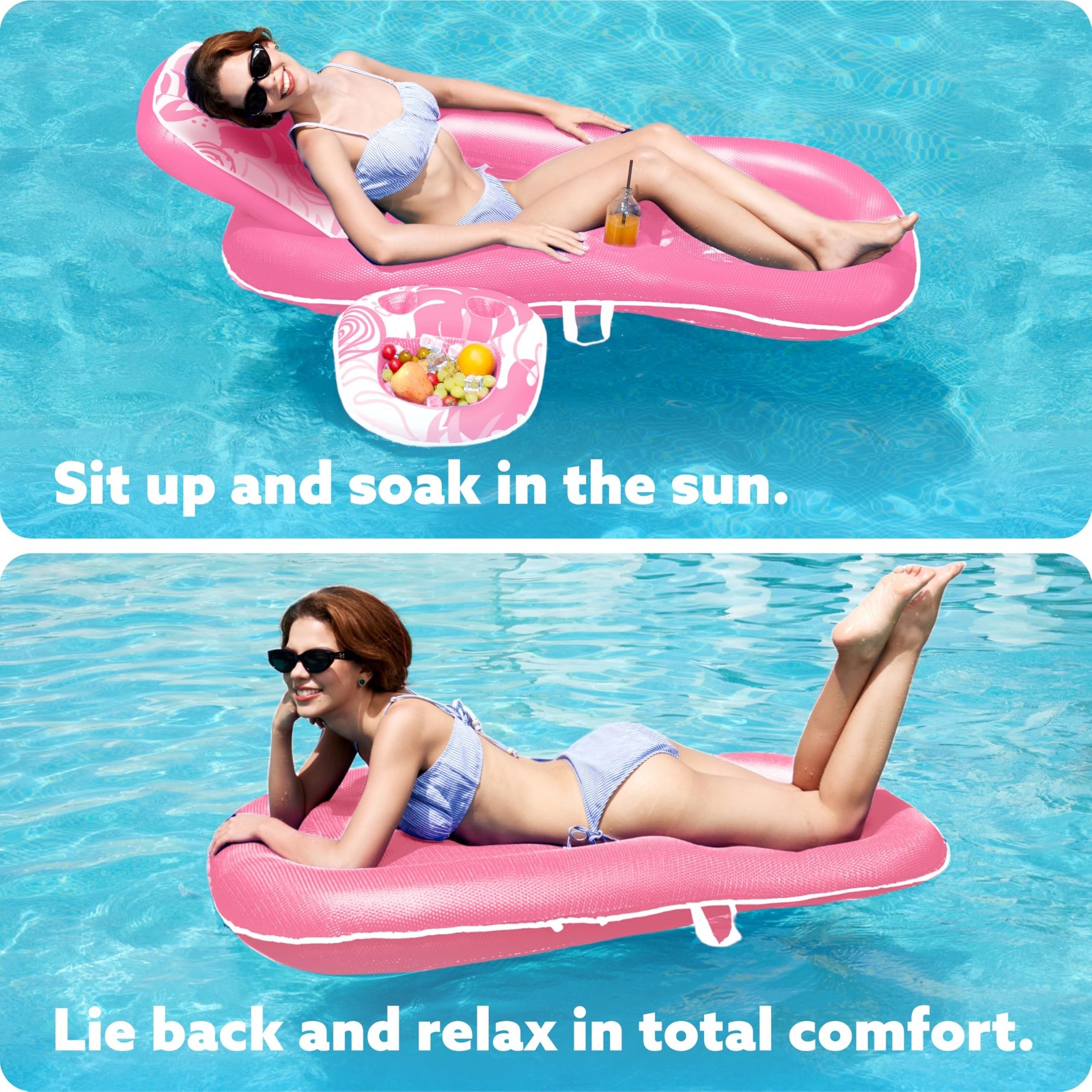 SLOOSH Pool Floats Lounger Adult, Fabric Pool Floaties Lounge Convertible 2-i…