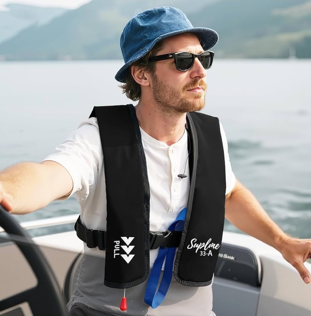 automatic Inflatable Life Jacket/Kayak Buoyancy Vest | Fishing Sailboat 3-5 sec