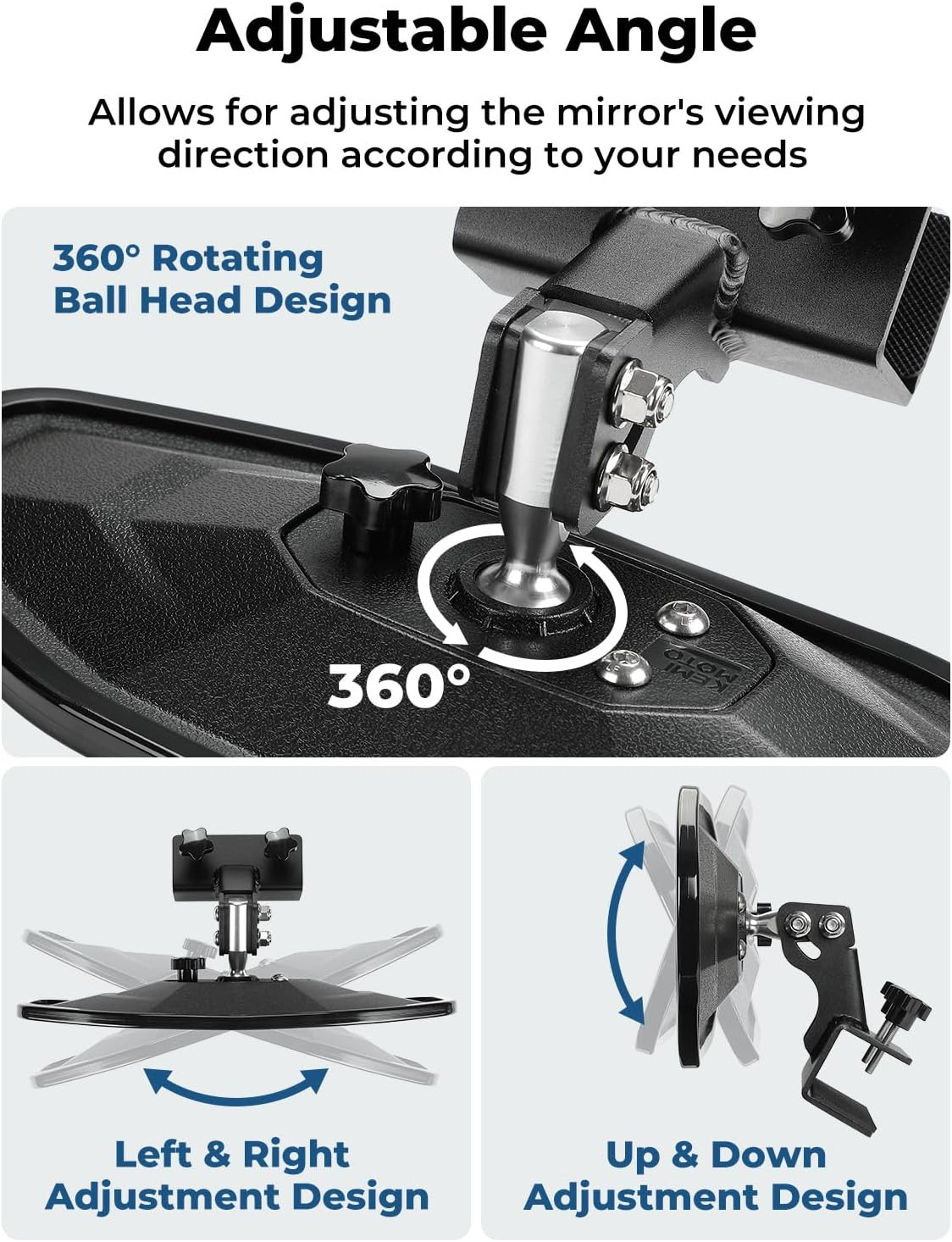 Marine Boat Mirror Upgraded Size 14In X 7 In, Universal Boat Rear View Mirror fo