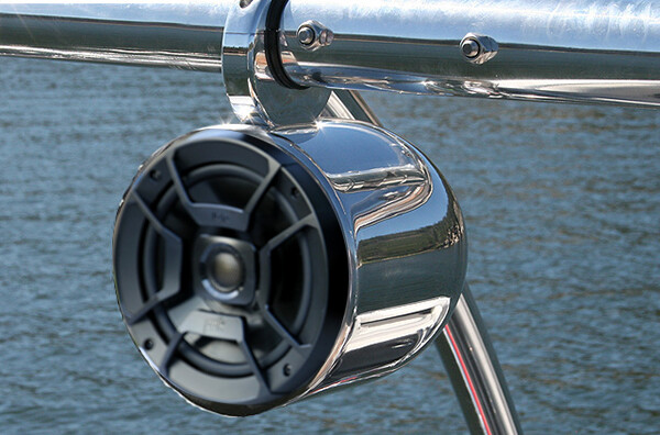 Pair Polished Aluminum Wakeboard Tower Speaker Polk DB652 300W Marine Speaker