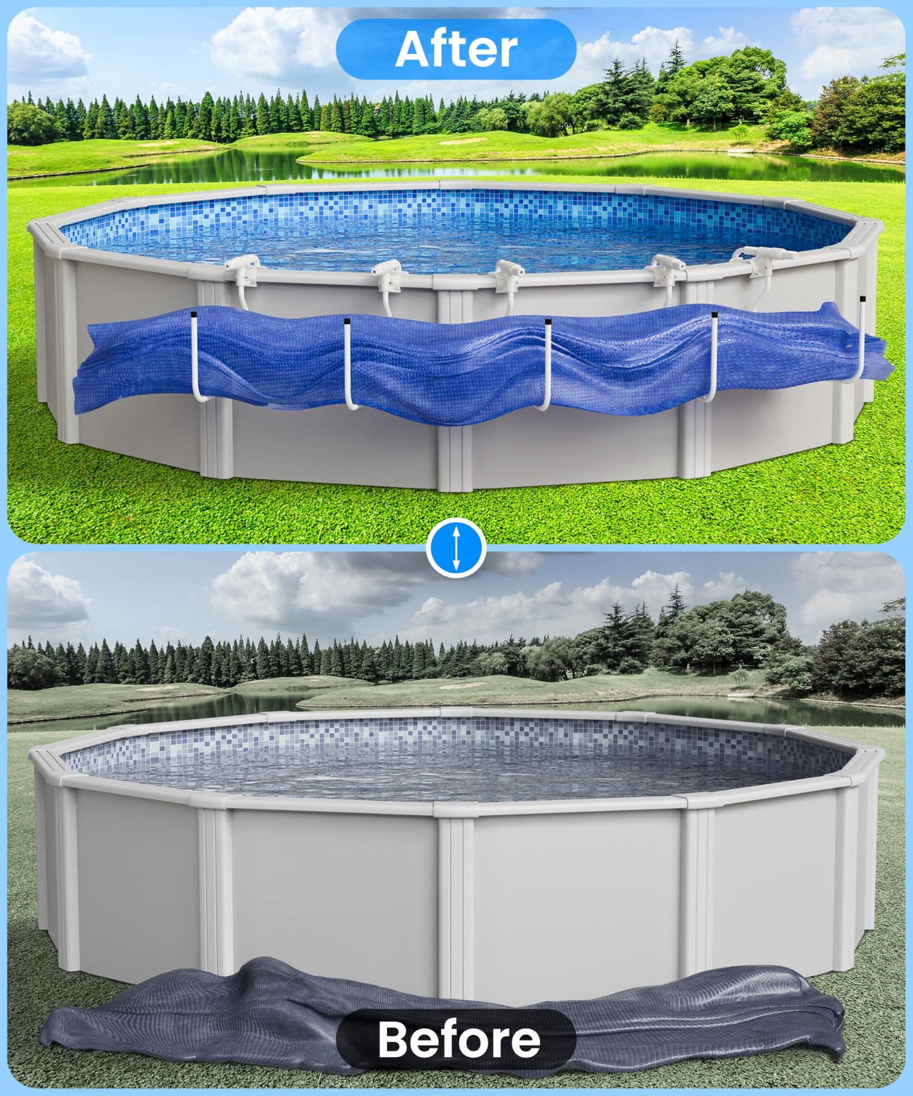 Teisaiko Upgraded 5-Pack Solar Cover Holder for Above Ground Pool, Adjustable…