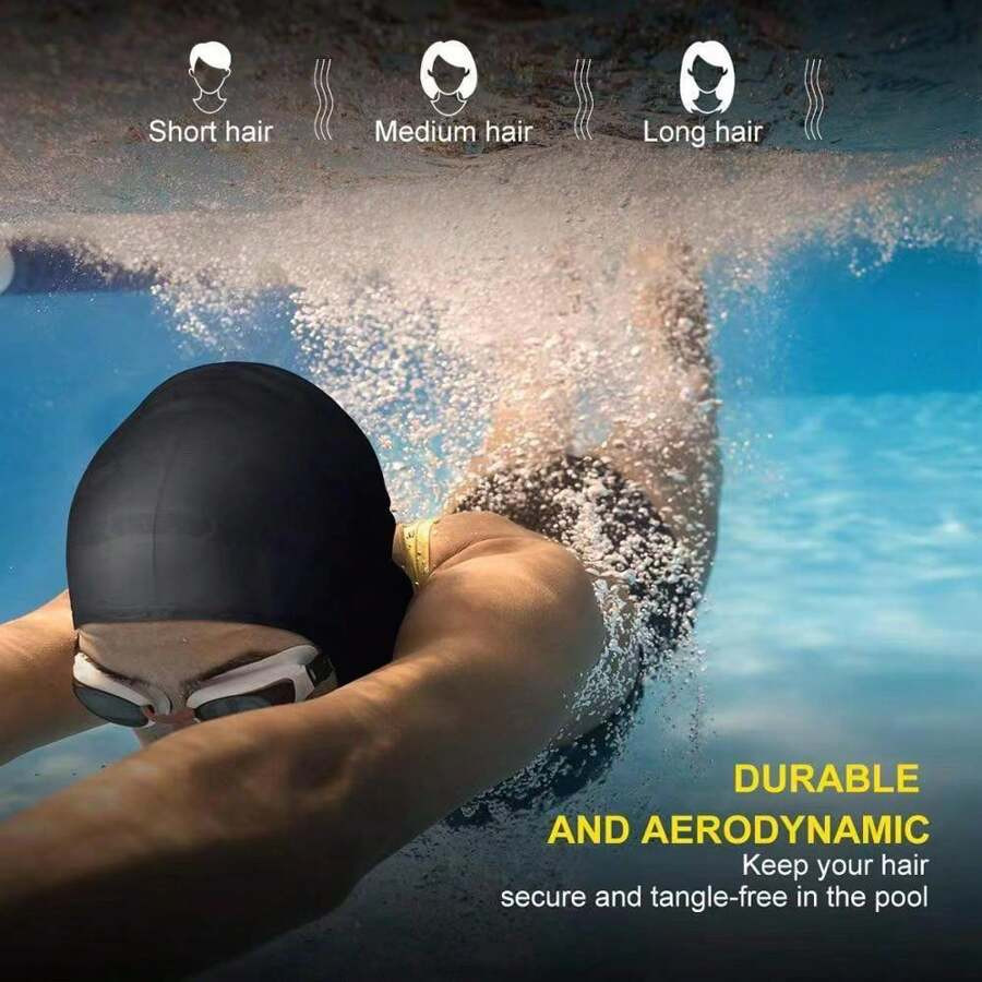 Silicone 3D Ear Protection Swimming Cap Non-Tight Man Women Comfortable Swim Cap