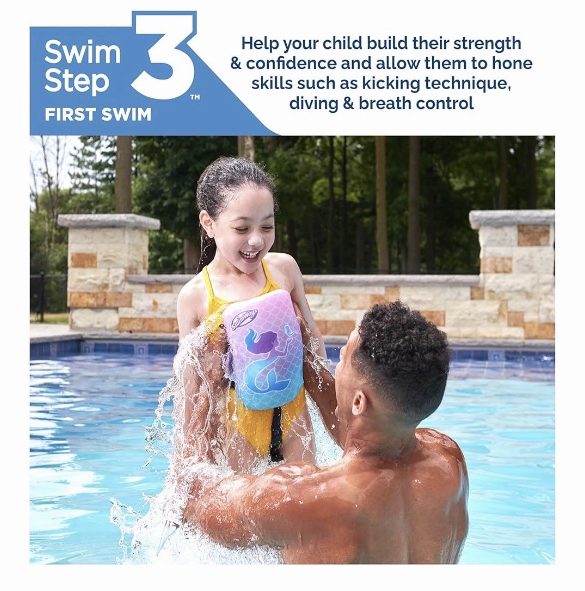 SwimWays Power Swimr Training Aid Medium 3-6 years 35-55 LB Pink New