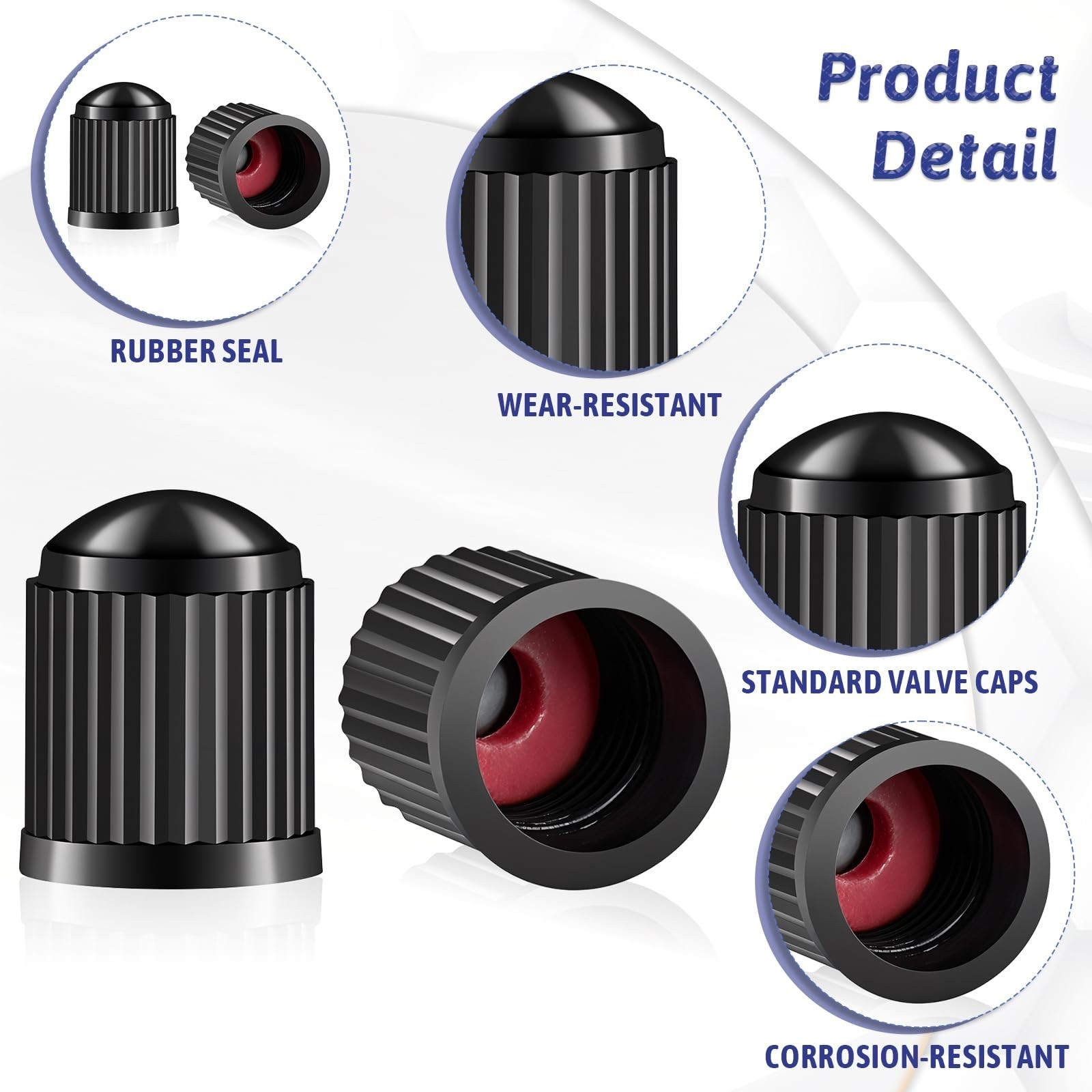 1000 Pack Valve Stem Caps Tire Valve Caps with O Rubber Ring Plastic Valve Ti…