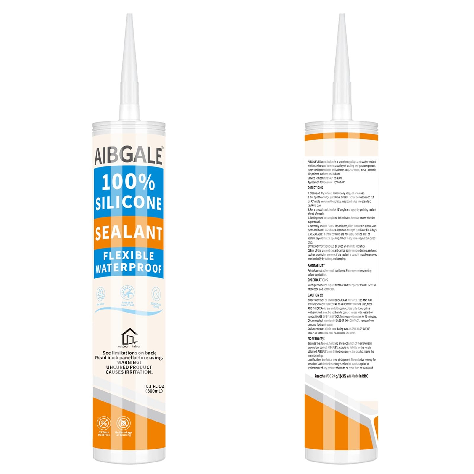 RTV Silicone Sealant Waterproof Gold Glitter, 100% Glitter