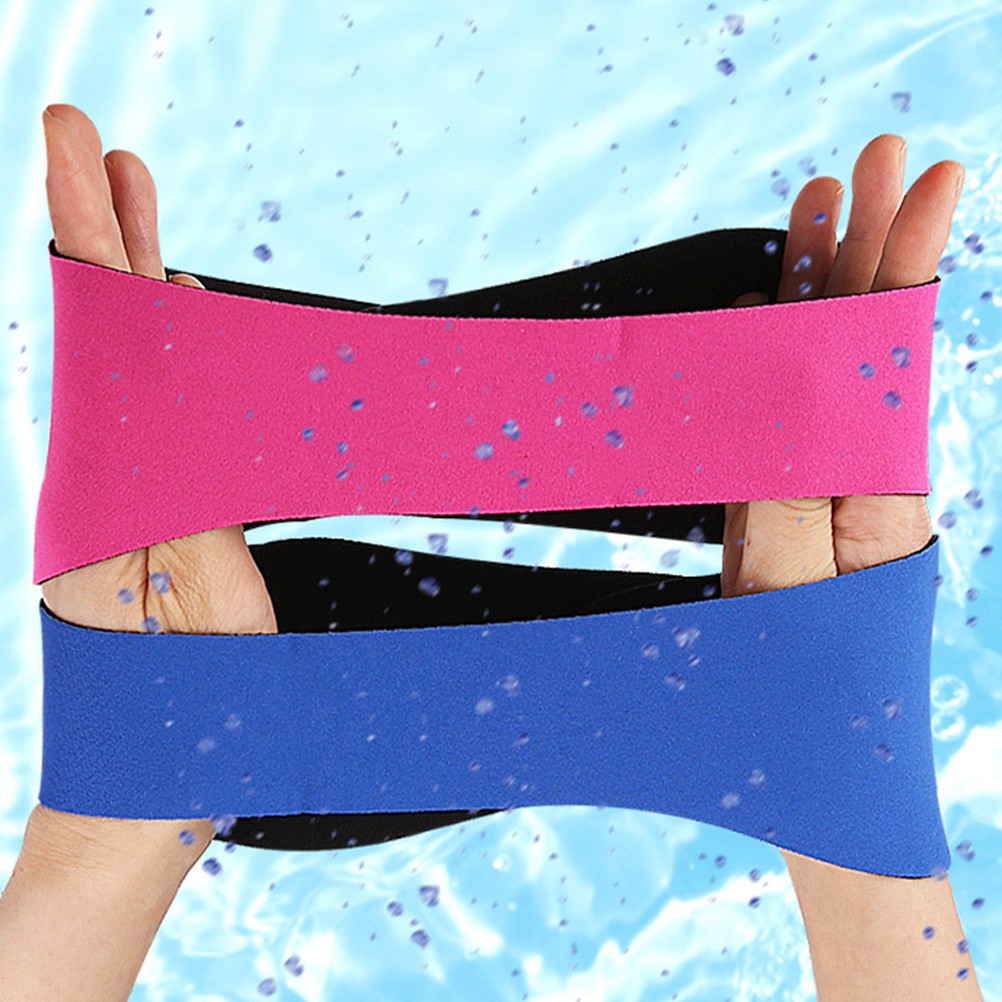 2Pcs Reusable Swim Ear Headbands with Hook and Loop for Bathing and Swimming