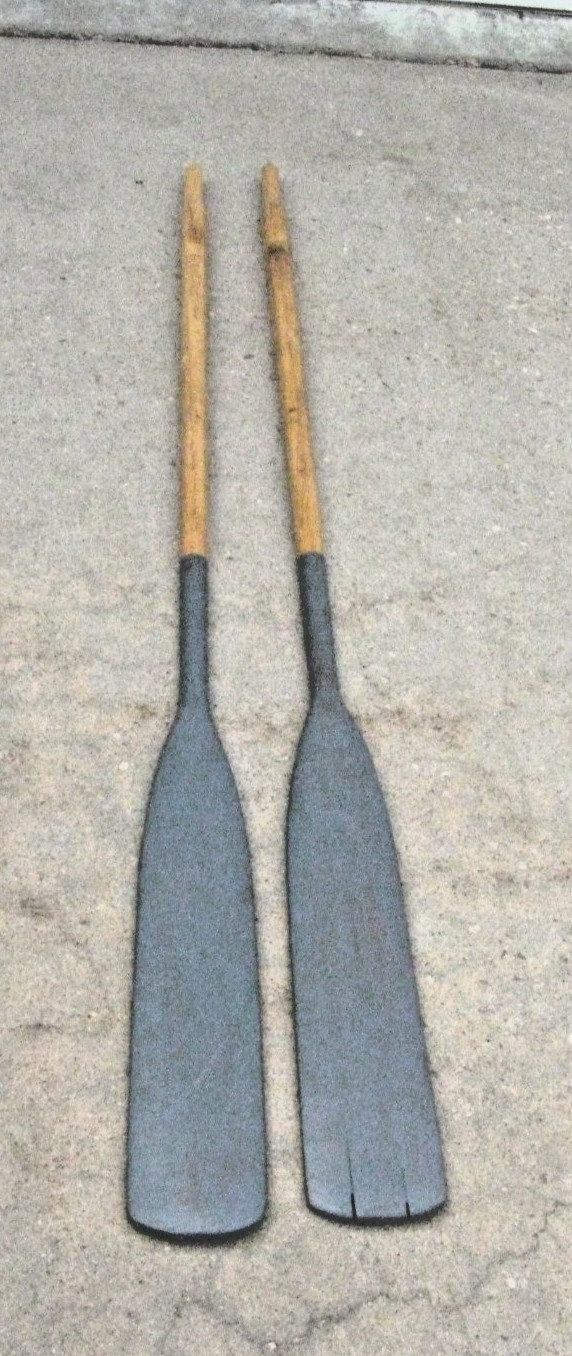 Very Good Used Pair 78″ Sturdy Wood Oars – blades 5″ x 24″ ** rowing row paddle