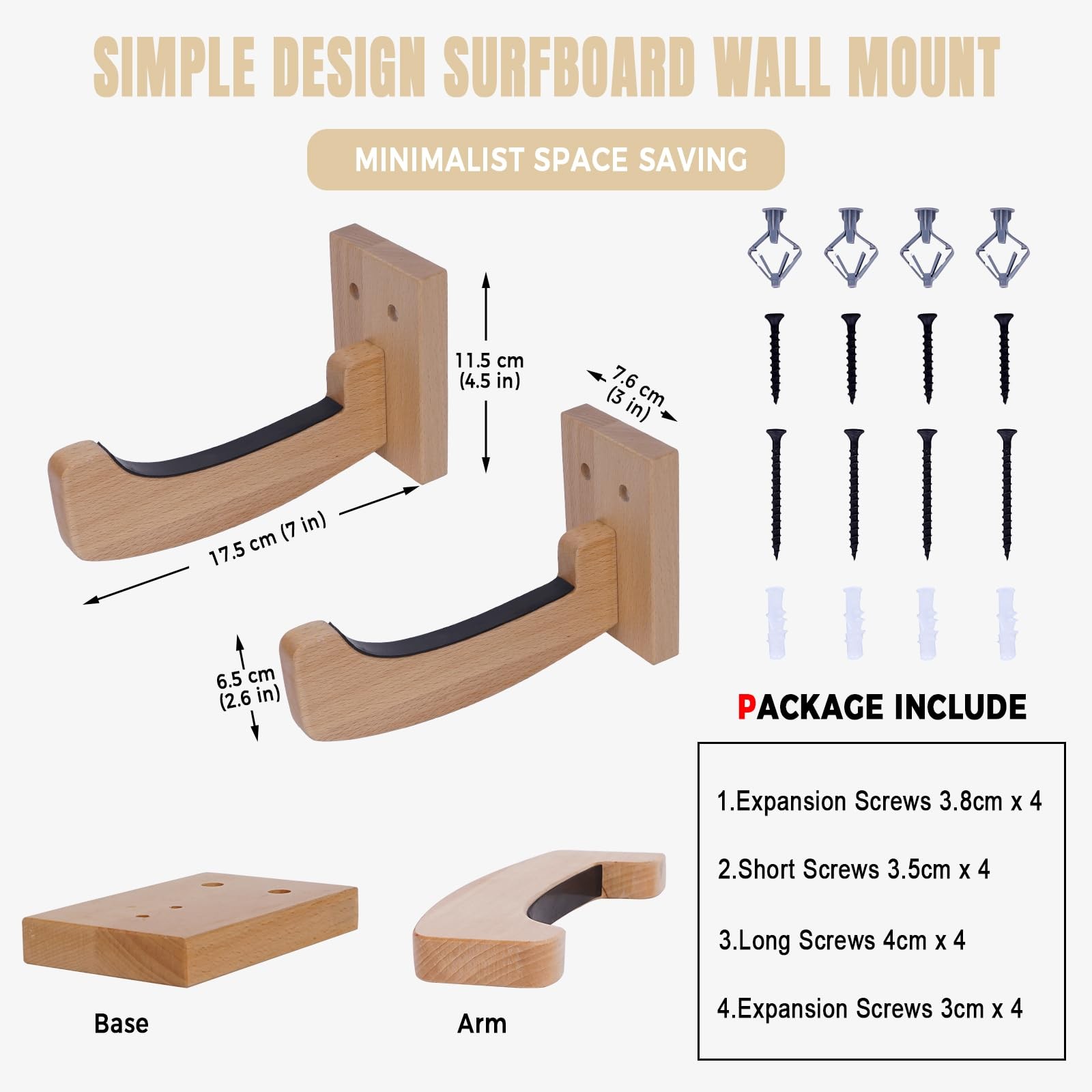 Surfboard Wall Mount Wooden Surf Board Wall Racks for Storage and Display You…