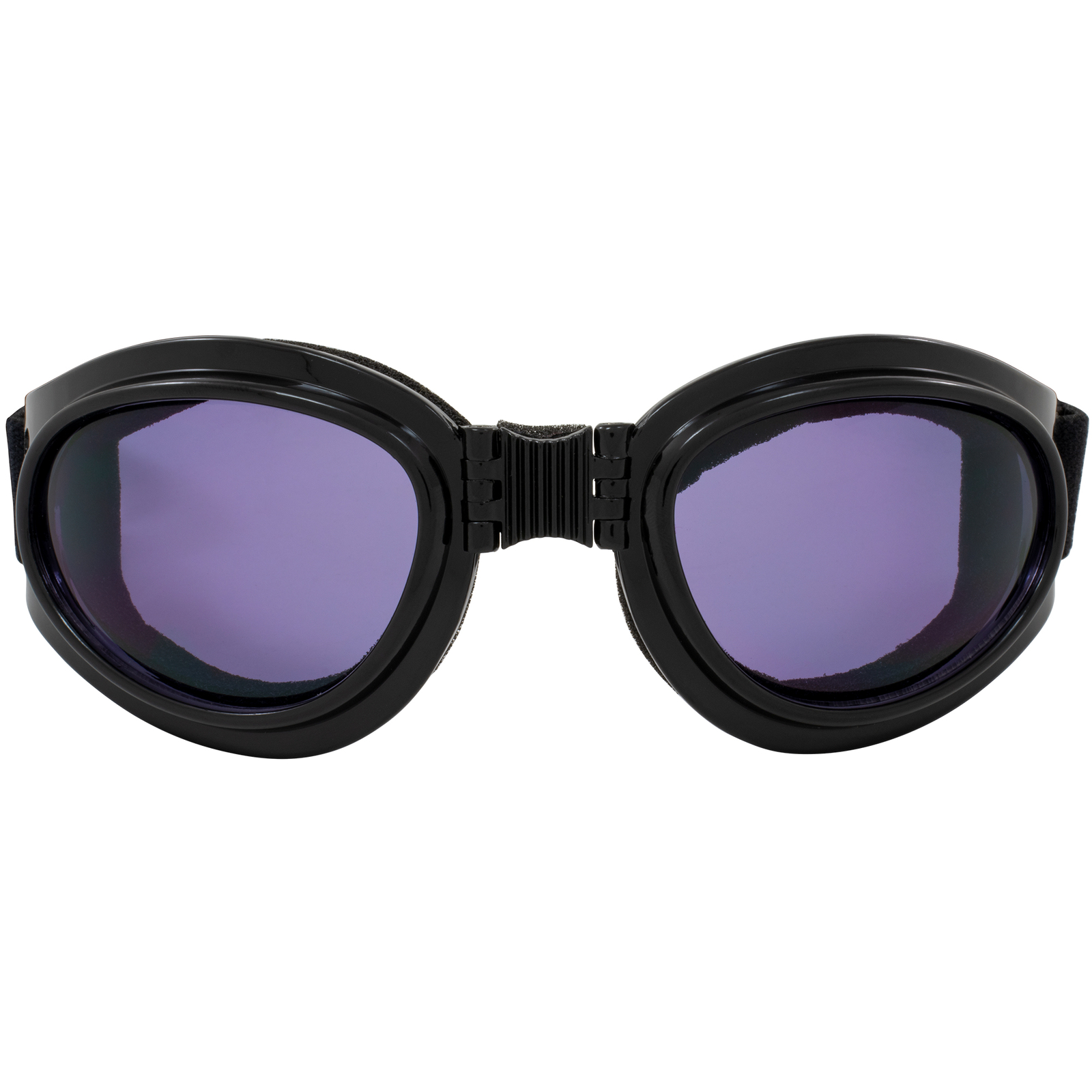 Adventure Foldable Goggles Black Frame Purple Tint Lenses