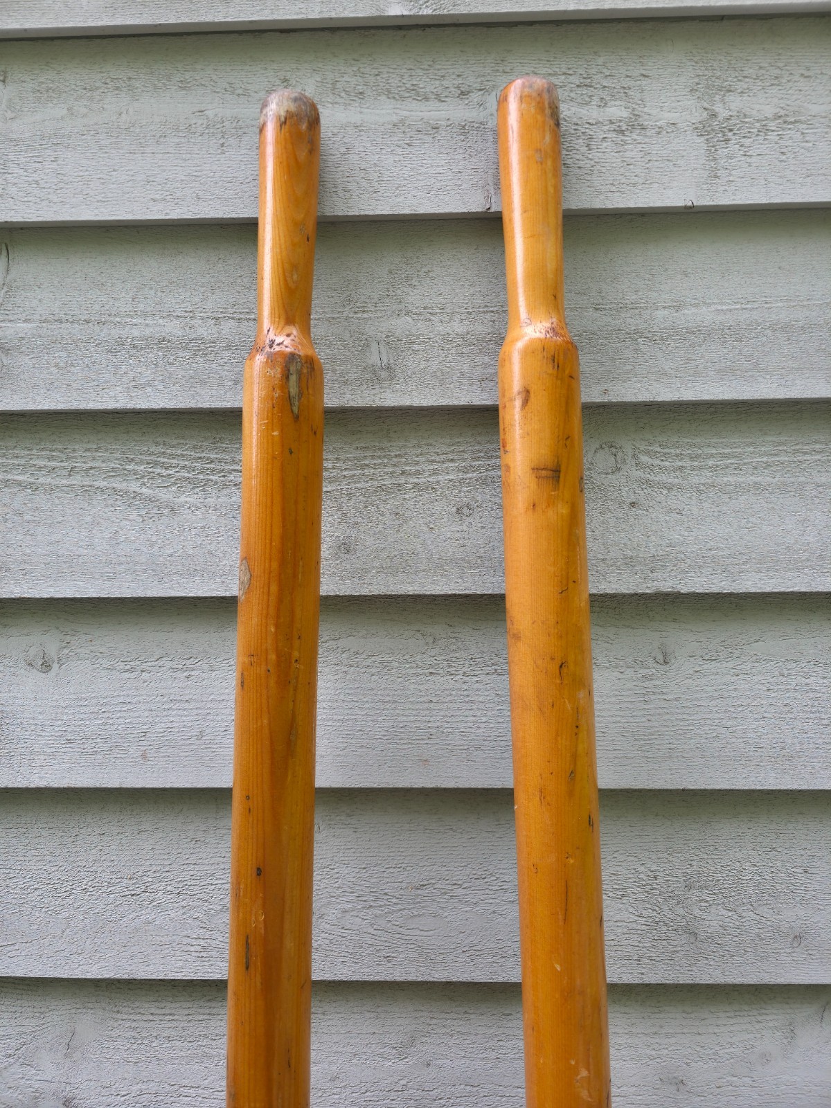 GREAT VINTAGE Old Wooden Paddles Oars LECKIES Measures 84″